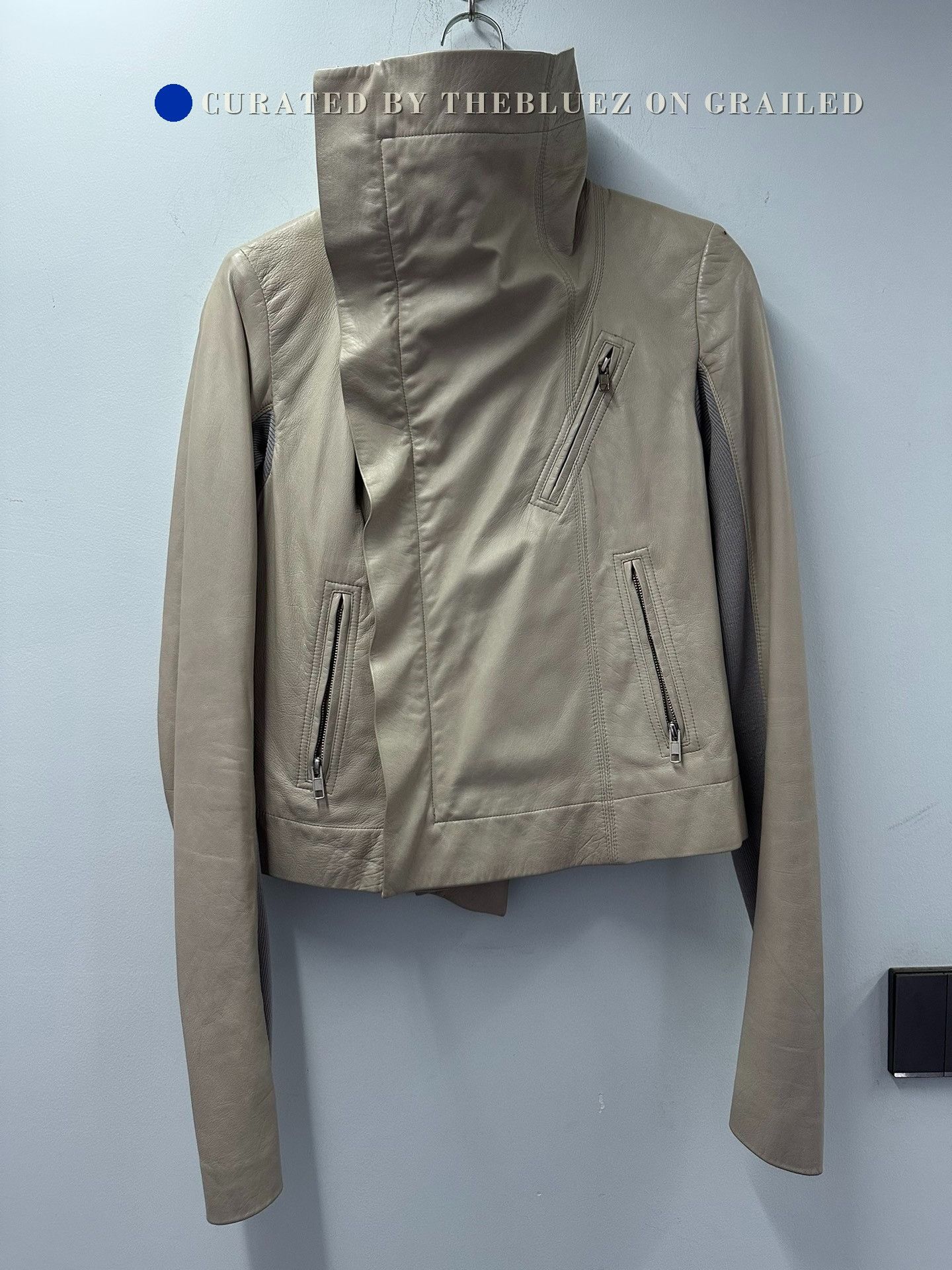 Rick Owens Rick Owens Ivory Leather Biker Jacket Size M / US 6-8 / IT 42-44 - 2 Thumbnail