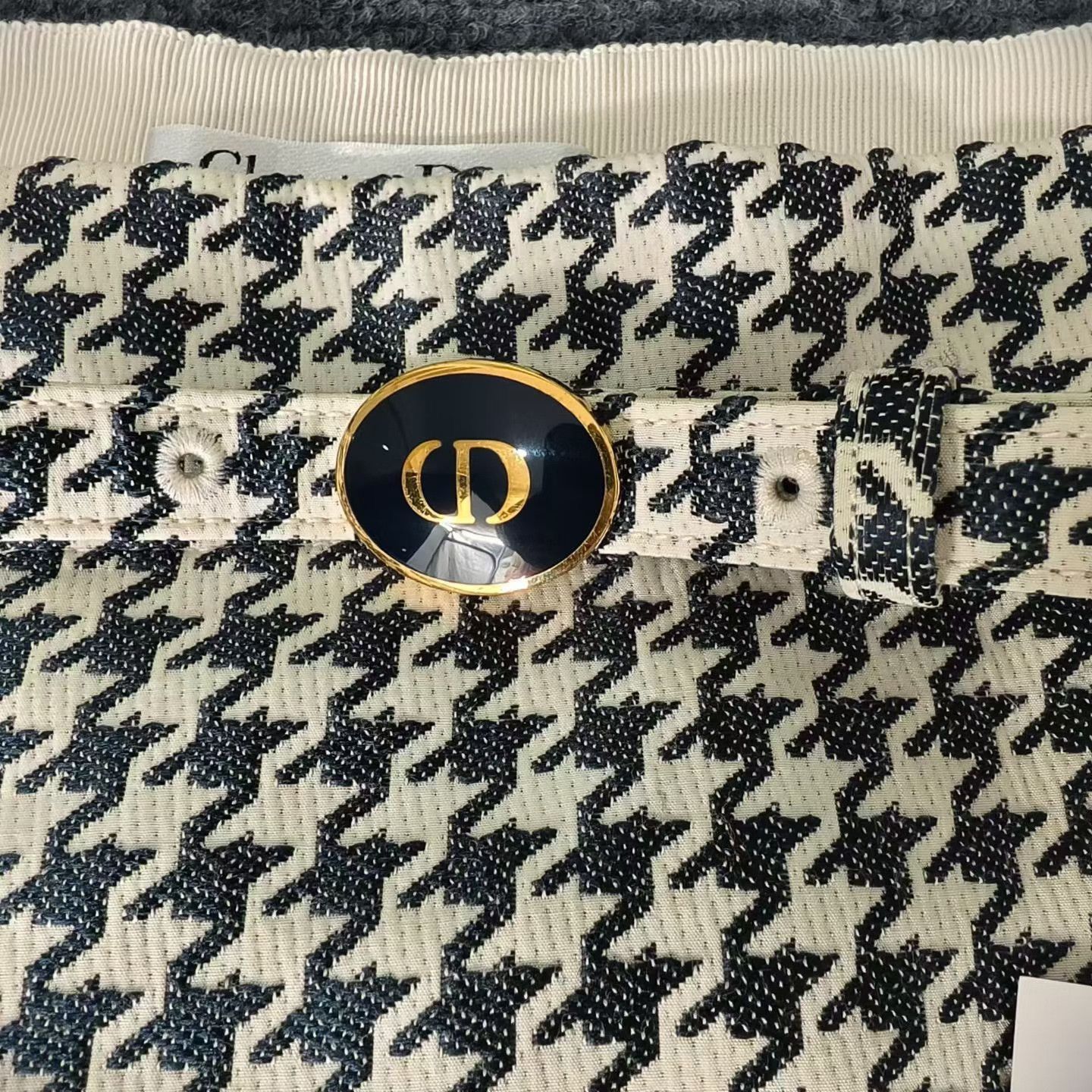 Dior Dior Houndstooth Belted Skirt Size 40" / US 18 - 3 Thumbnail