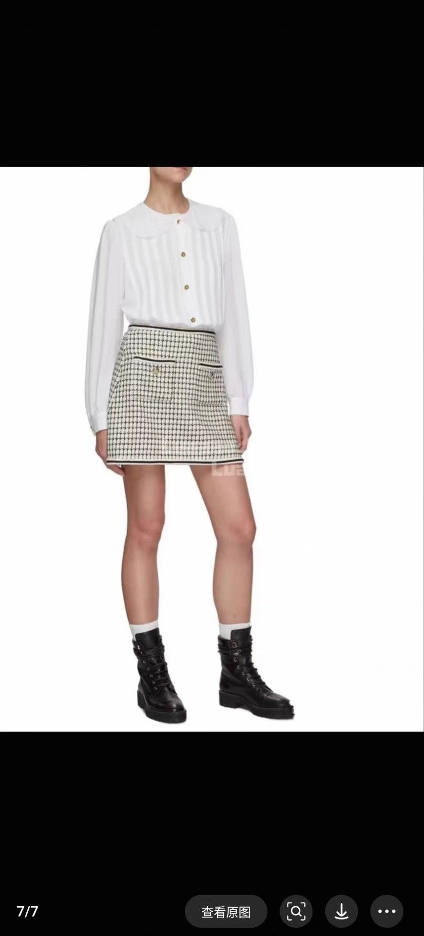 Miu Miu Miu Miu Houndstooth Tweed Skirt Size 40" / US 18 - 6 Thumbnail