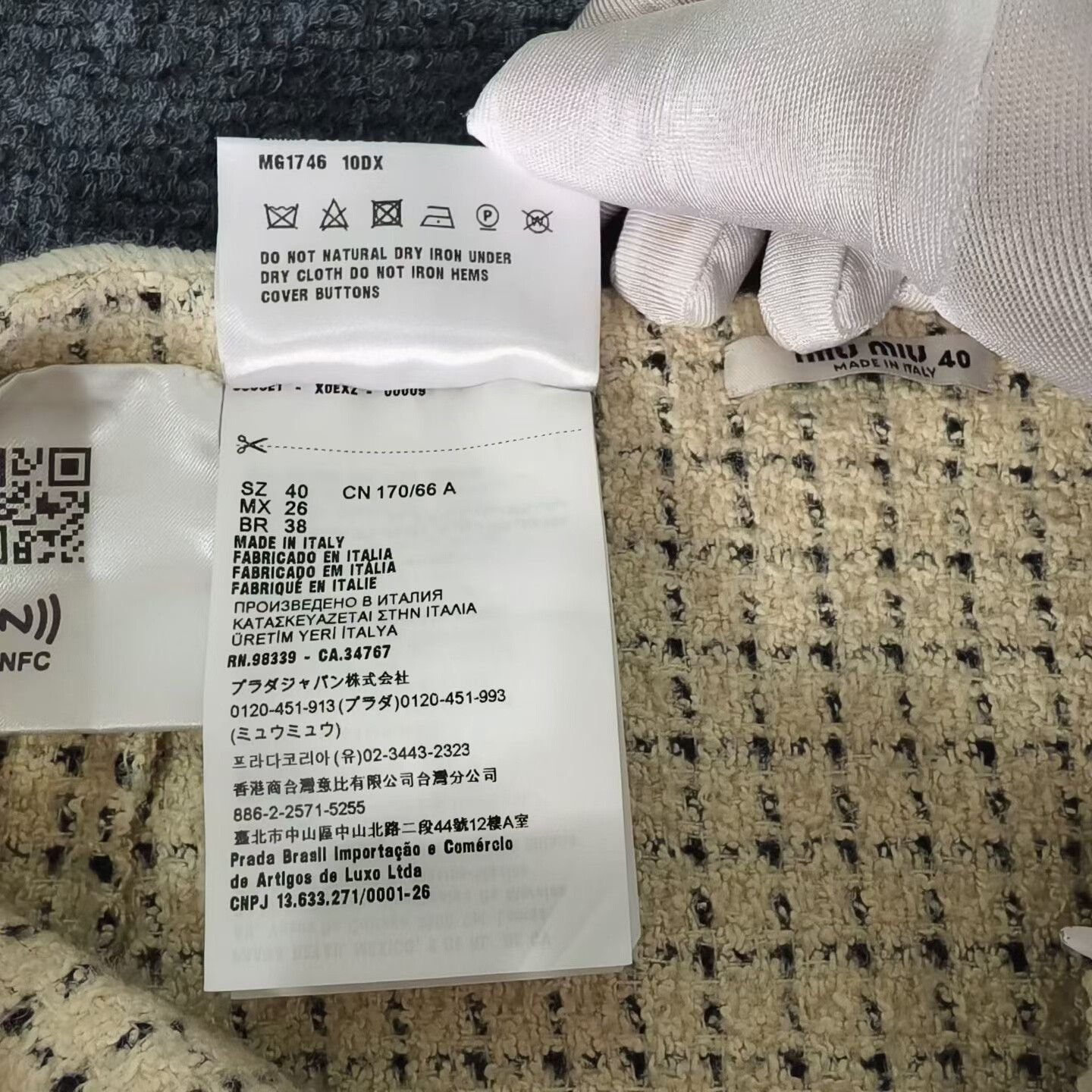 Miu Miu Miu Miu Houndstooth Tweed Skirt Size 40" / US 18 - 4 Thumbnail