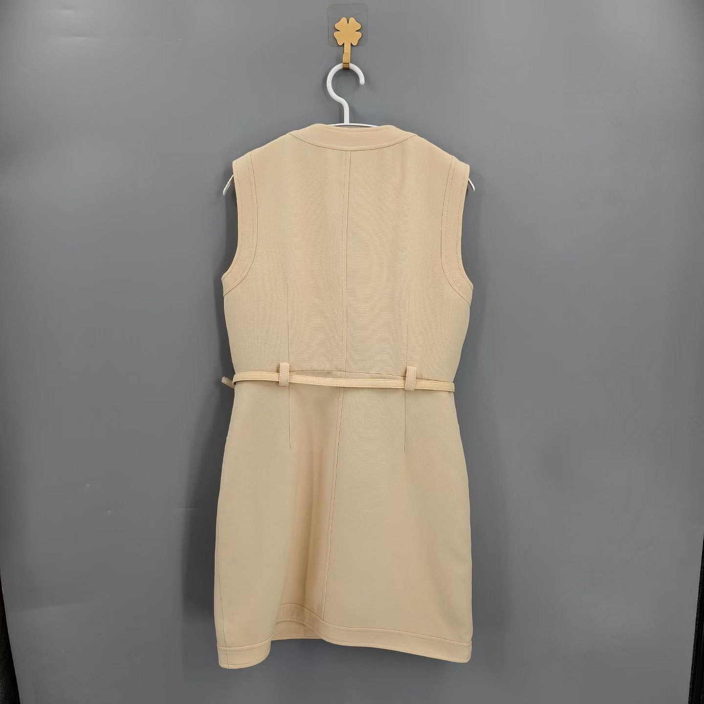 Gucci GUCCI Beige Gold Buckle Belted Vest Dress Size S / US 4 / IT 40 - 2 Thumbnail