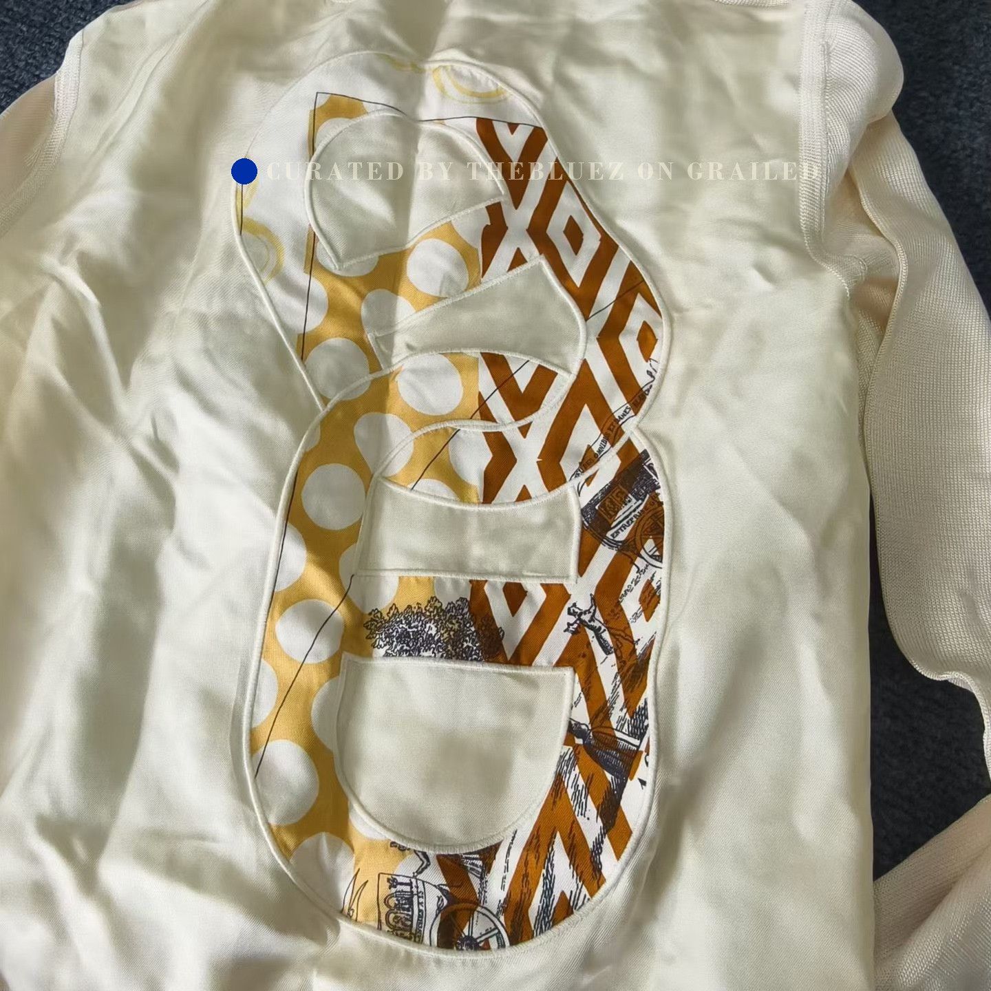 Hermes Hermes Beige Pig Nose Print Silk Cardigan Size S / US 4 / IT 40 - 5 Thumbnail