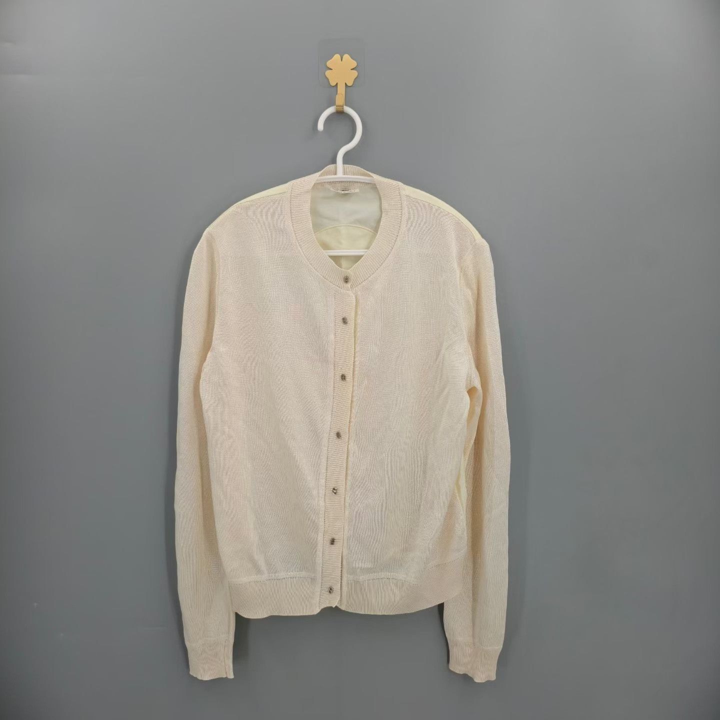 Hermes Hermes Beige Pig Nose Print Silk Cardigan Size S / US 4 / IT 40 - 2 Thumbnail