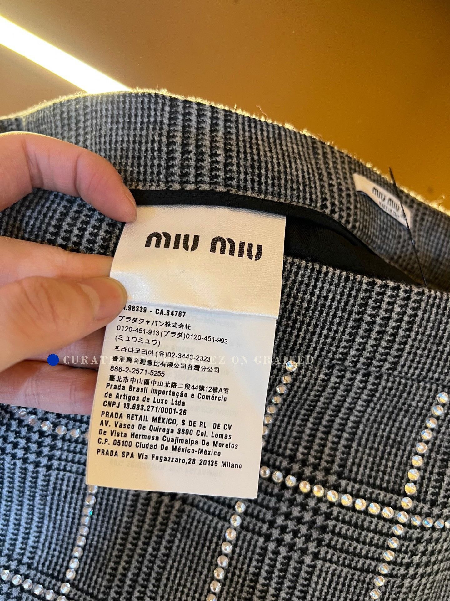 Miu Miu Miu Miu Houndstooth Rhinestone Skirt Size 38" / US 16 / IT 52 - 4 Thumbnail
