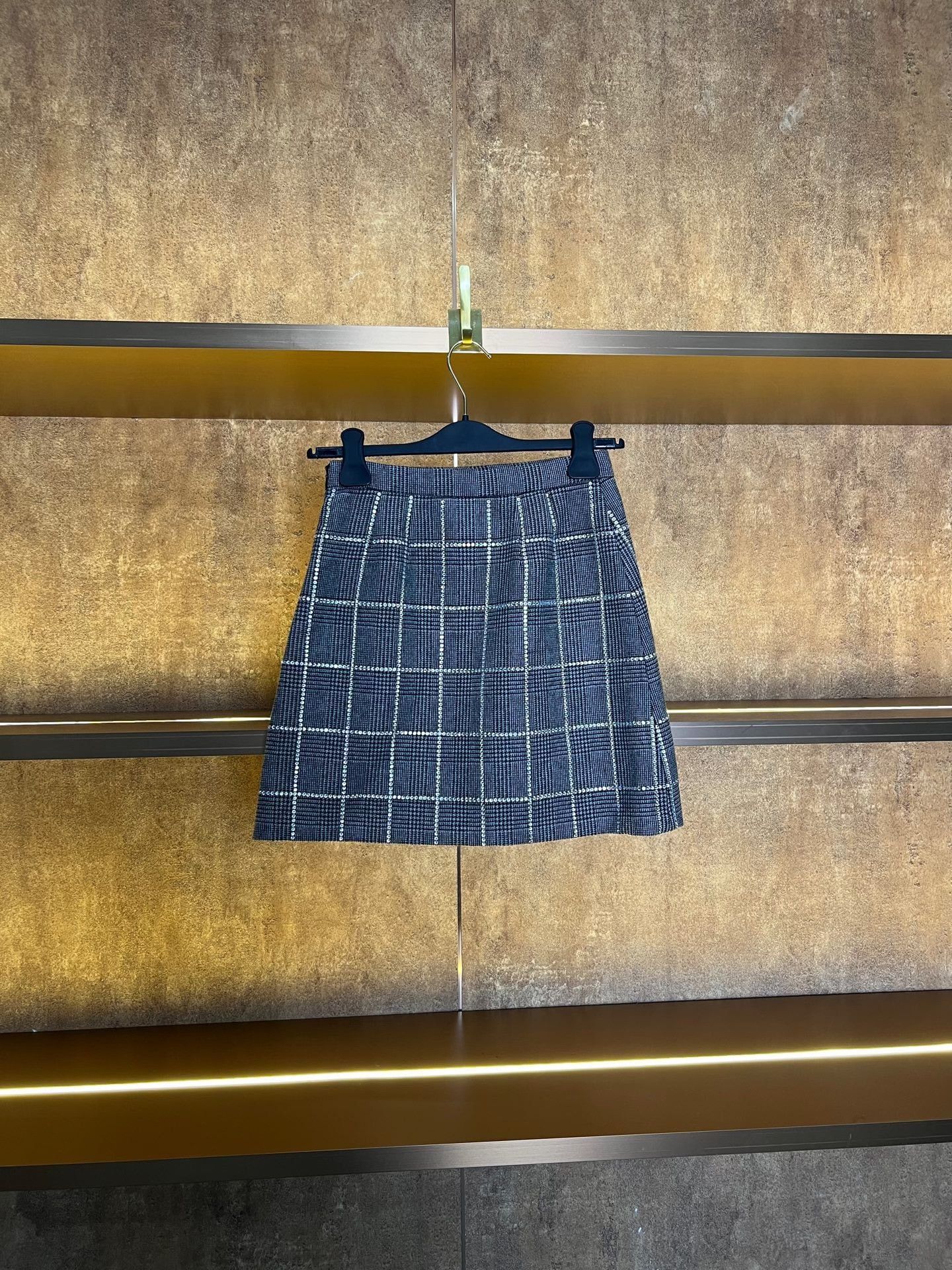 Miu Miu Miu Miu Houndstooth Rhinestone Skirt Size 38" / US 16 / IT 52 - 2 Thumbnail