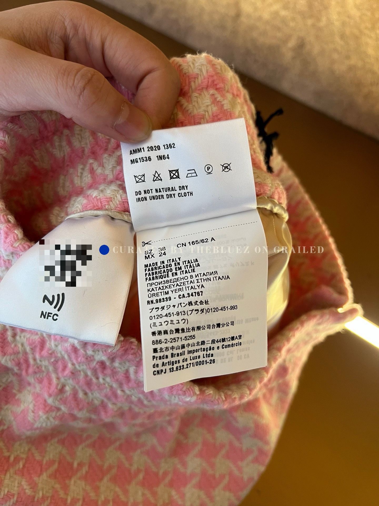 Miu Miu Miu Miu Pink Houndstooth Wool Skirt Size 38" / US 16 / IT 52 - 5 Thumbnail