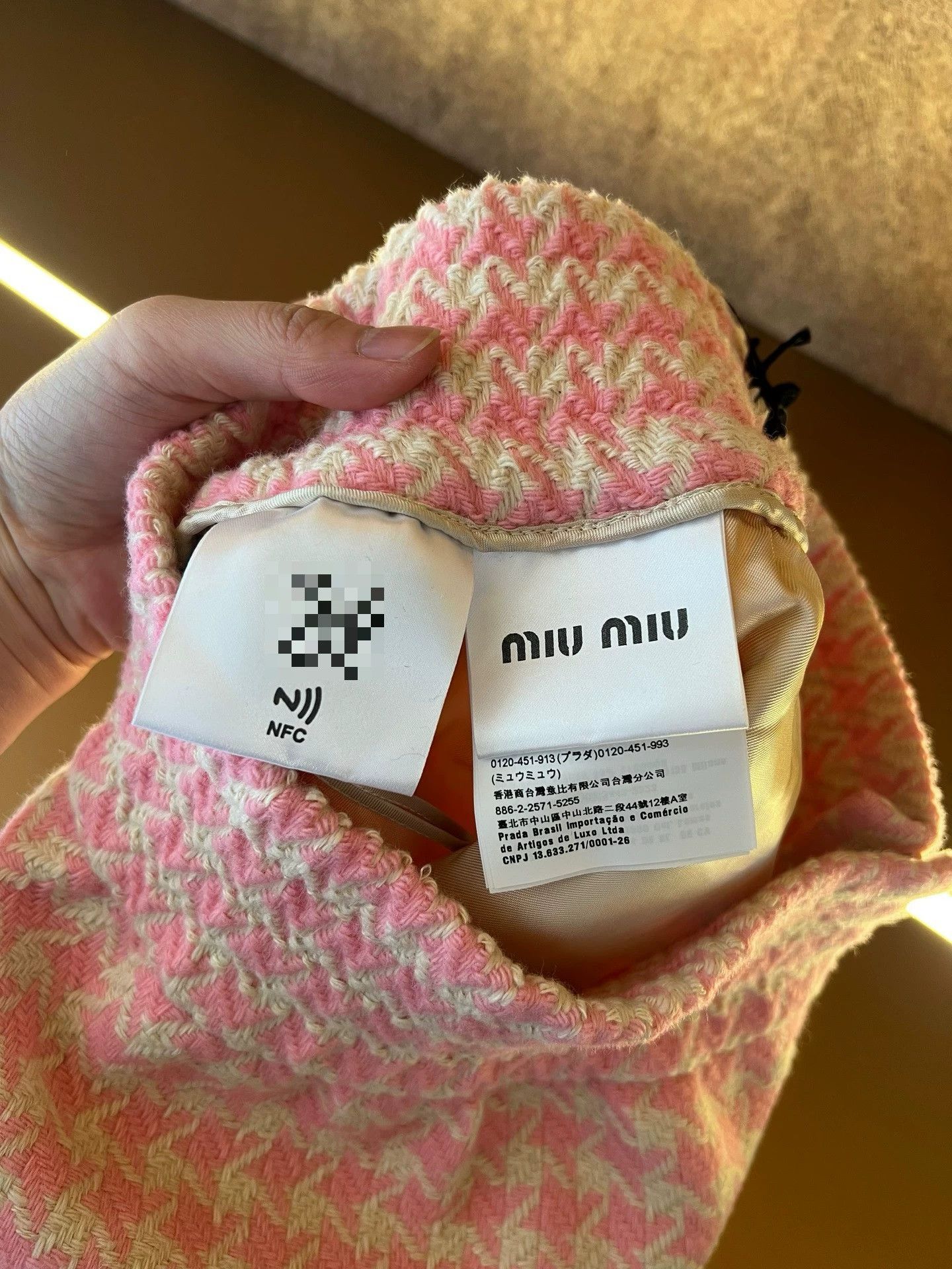 Miu Miu Miu Miu Pink Houndstooth Wool Skirt Size 38" / US 16 / IT 52 - 4 Thumbnail