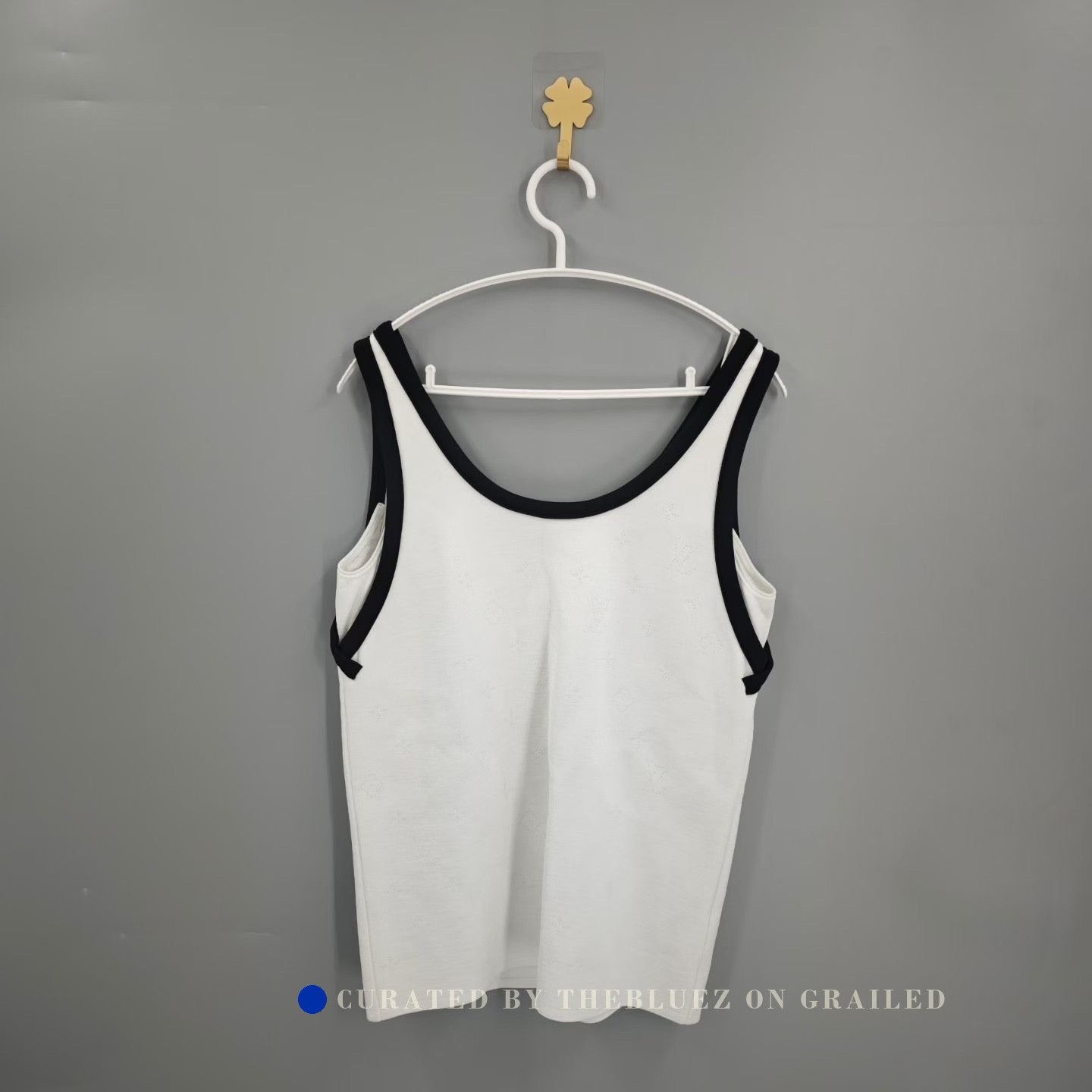 Louis Vuitton Louis Vuitton White Hollow-Out All-Over Print Tank Size S / US 4 / IT 40 - 2 Thumbnail