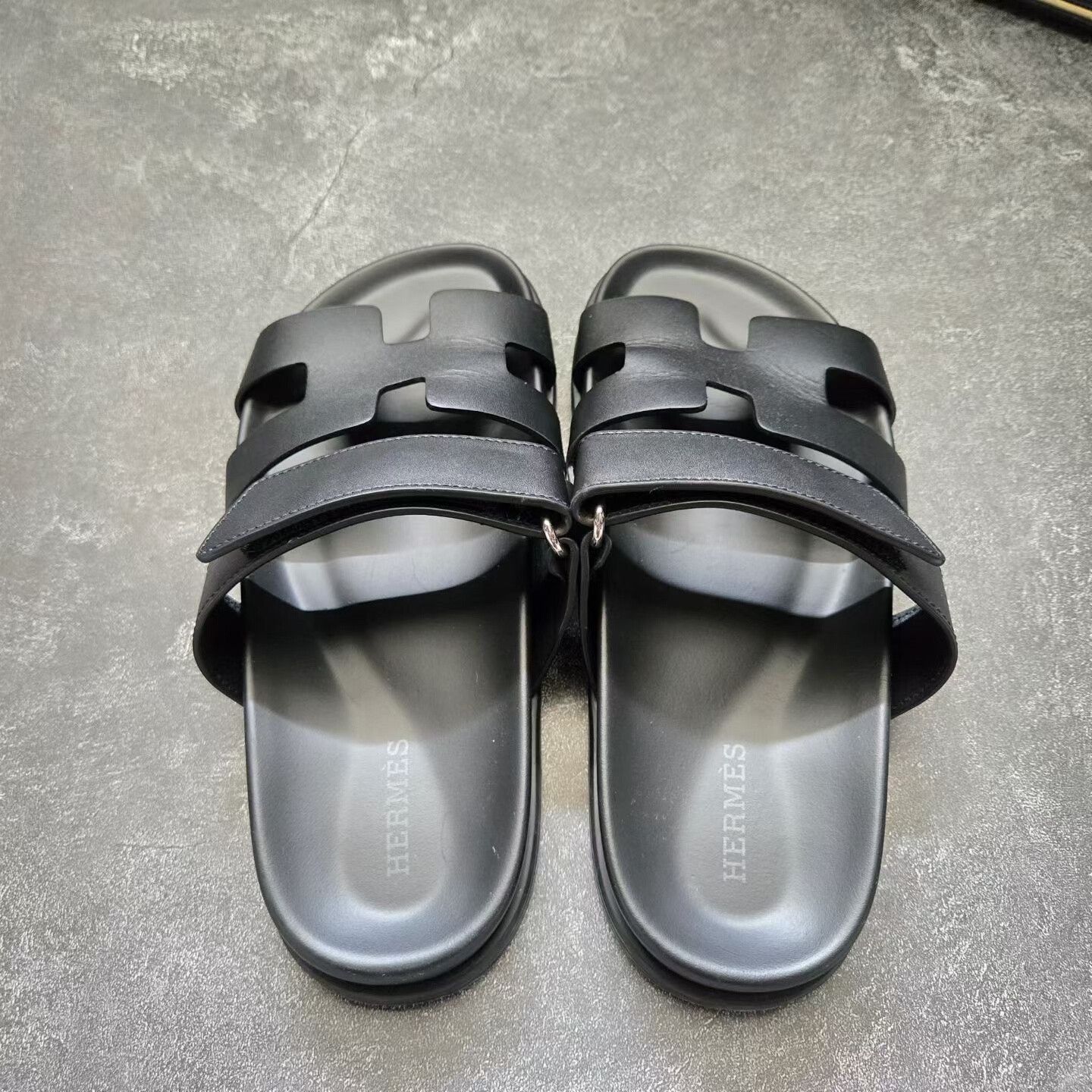 Hermes HERMES Black Slide Slippers Size US 4.5 / IT 34.5 - 3 Thumbnail