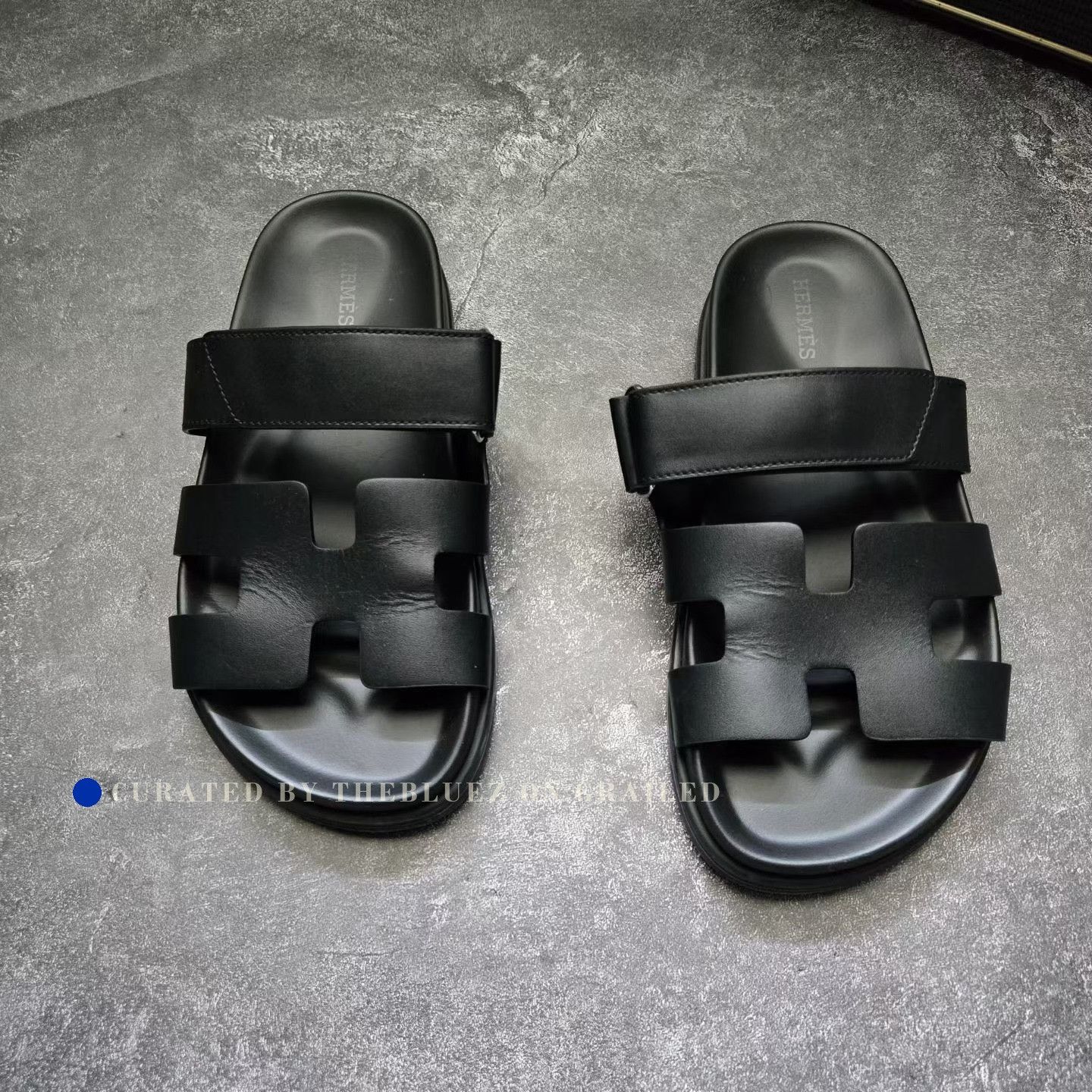Hermes HERMES Black Slide Slippers Size US 4.5 / IT 34.5 - 2 Thumbnail