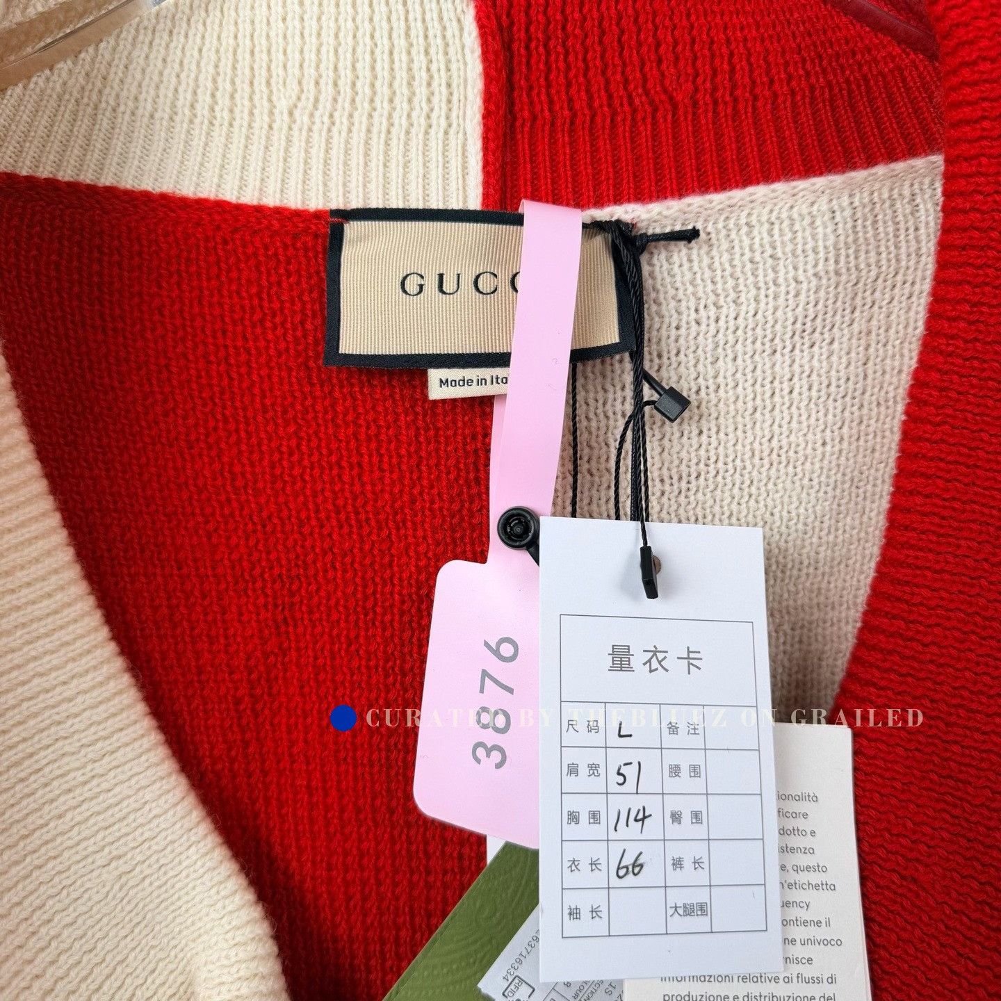 Gucci Gucci Red White Color Block Wool Knit Sweater Size L / US 10 / IT 46 - 4 Thumbnail