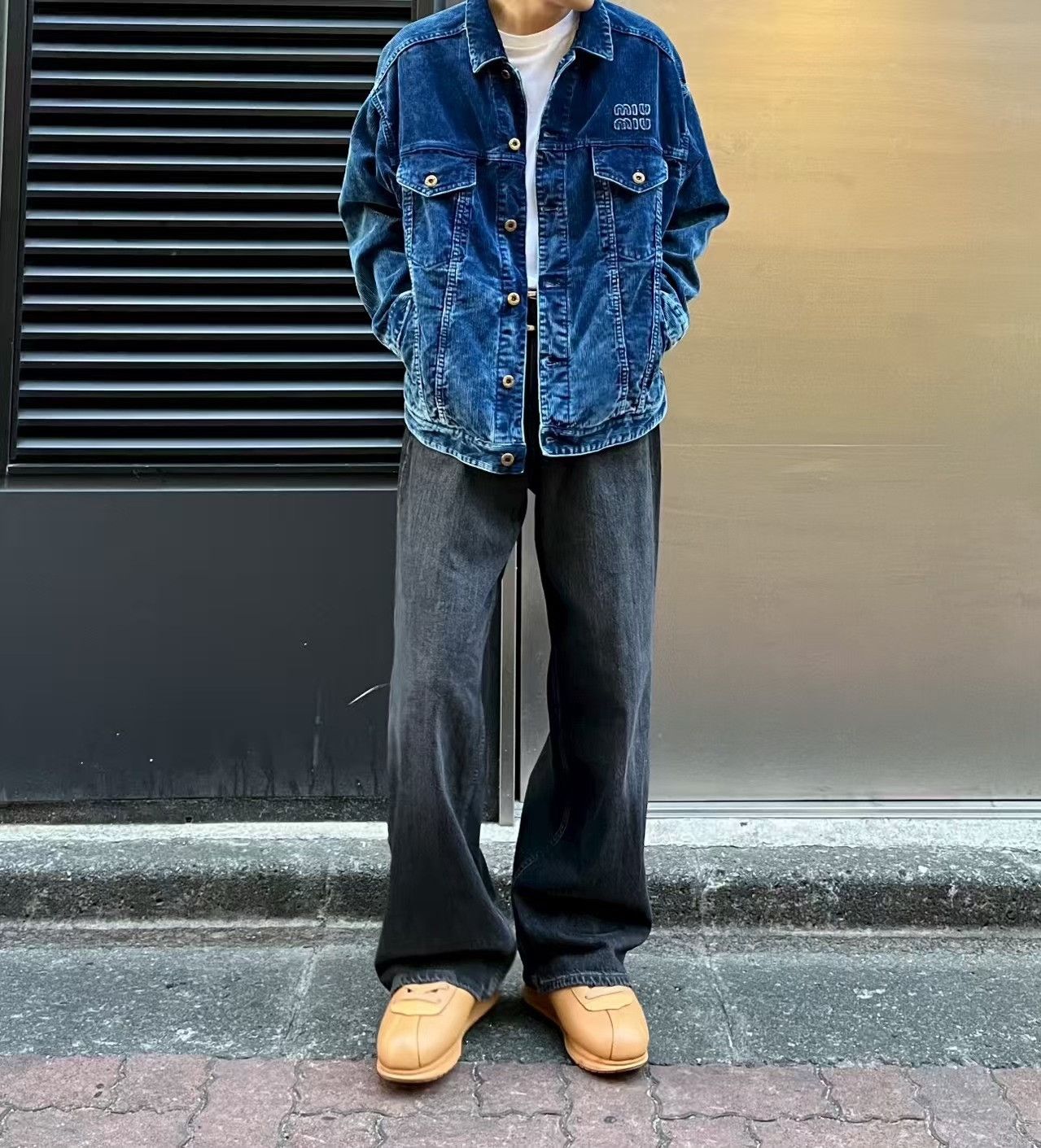 Miu Miu Miu Miu Dark Blue Distressed Corduroy Jacket Size XS / US 0-2 / IT 36-38 - 4 Thumbnail