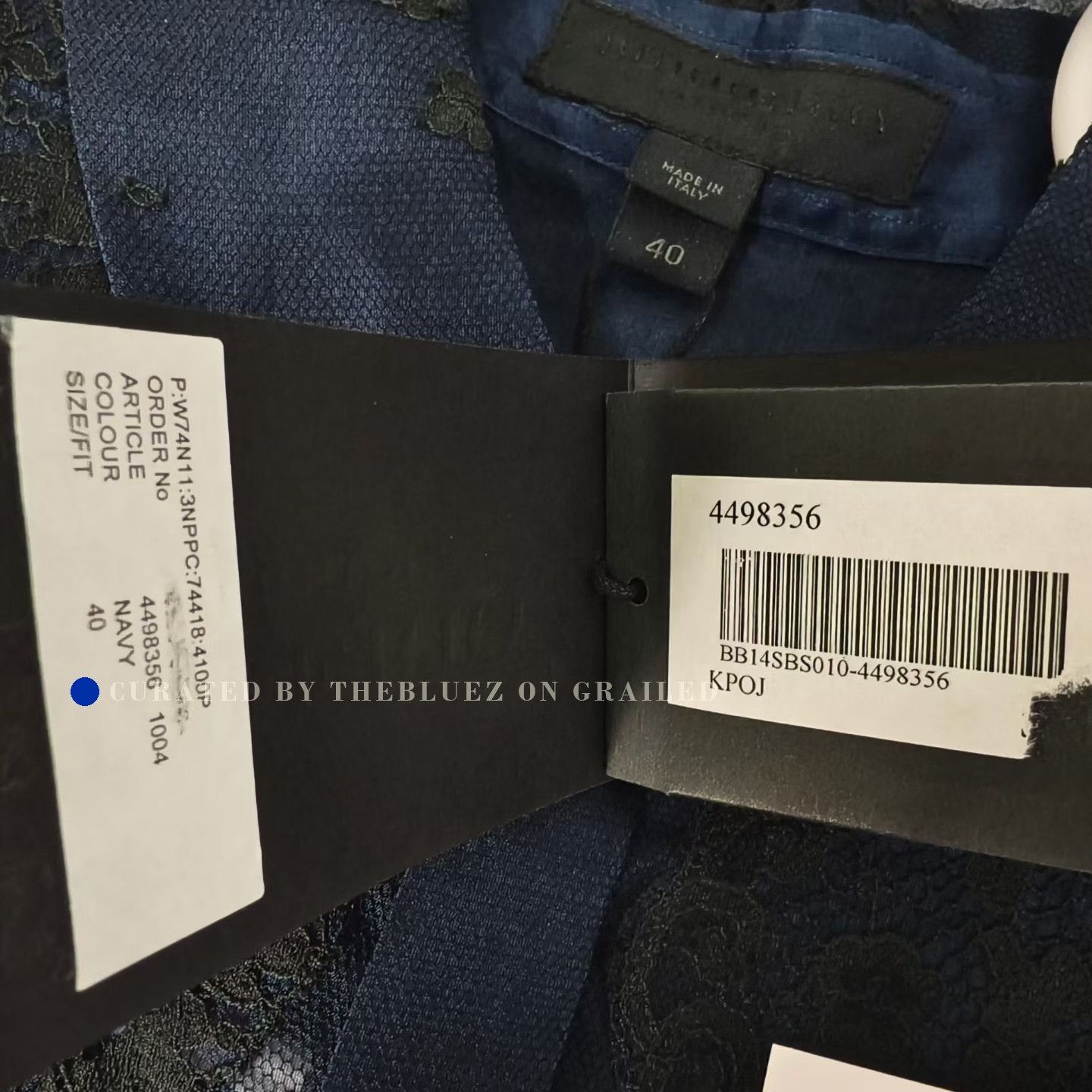 Burberry Burberry Blue Lace Short-Sleeve Shirt Size S / US 4 / IT 40 - 4 Thumbnail