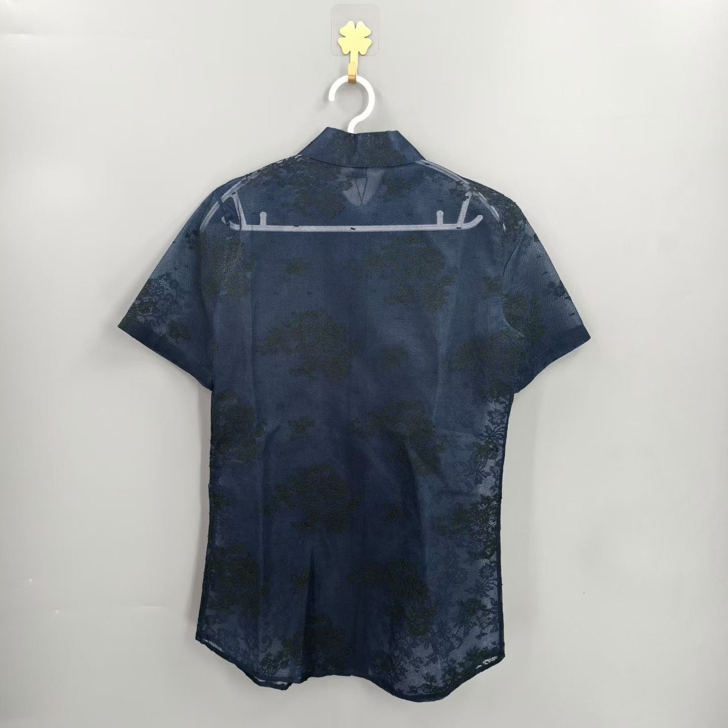 Burberry Burberry Blue Lace Short-Sleeve Shirt Size S / US 4 / IT 40 - 2 Thumbnail