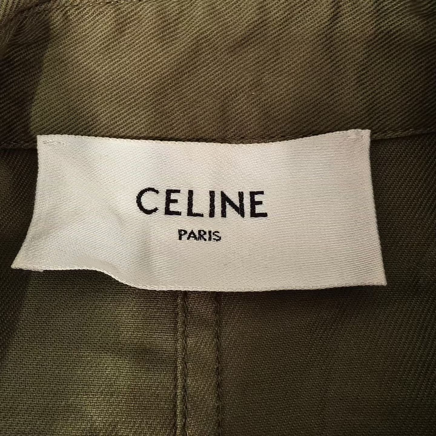 Celine Celine Military Green Gold Button Utility Dress Size XXS / US 00 / IT 34 - 3 Thumbnail