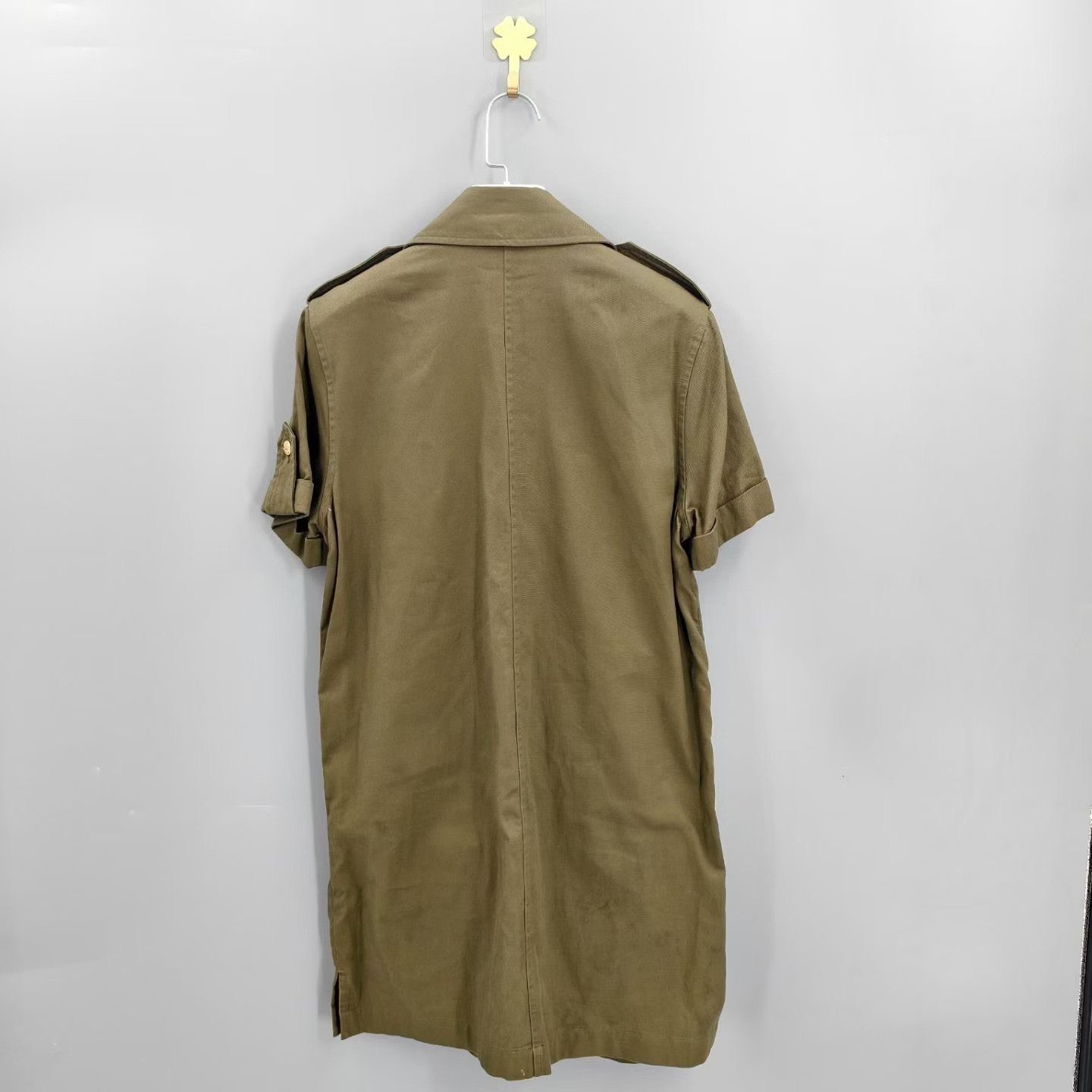 Celine Celine Military Green Gold Button Utility Dress Size XXS / US 00 / IT 34 - 2 Thumbnail