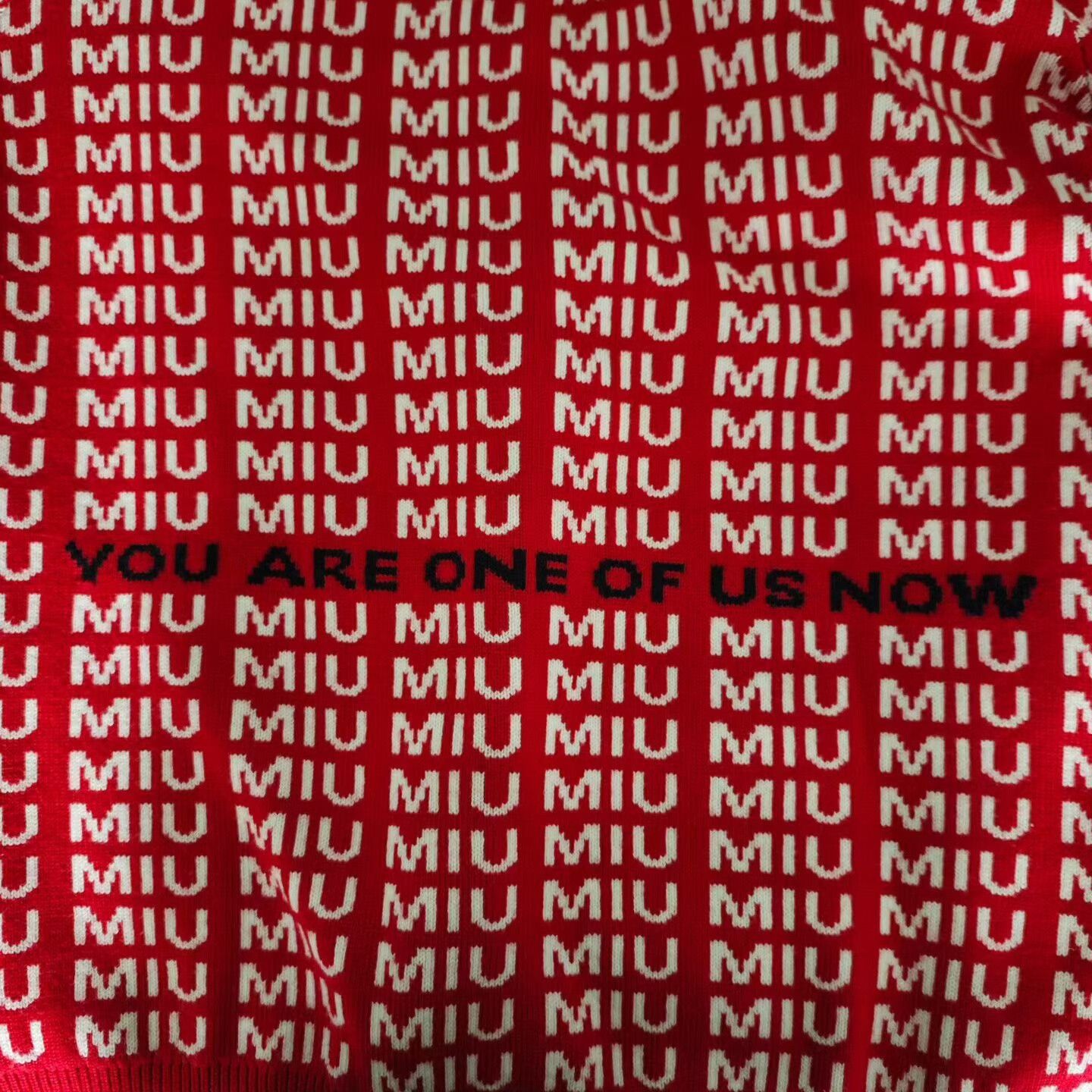 Miu Miu Miu Miu Red White All-Over Print Wool Cardigan Size M / US 6-8 / IT 42-44 - 5 Thumbnail