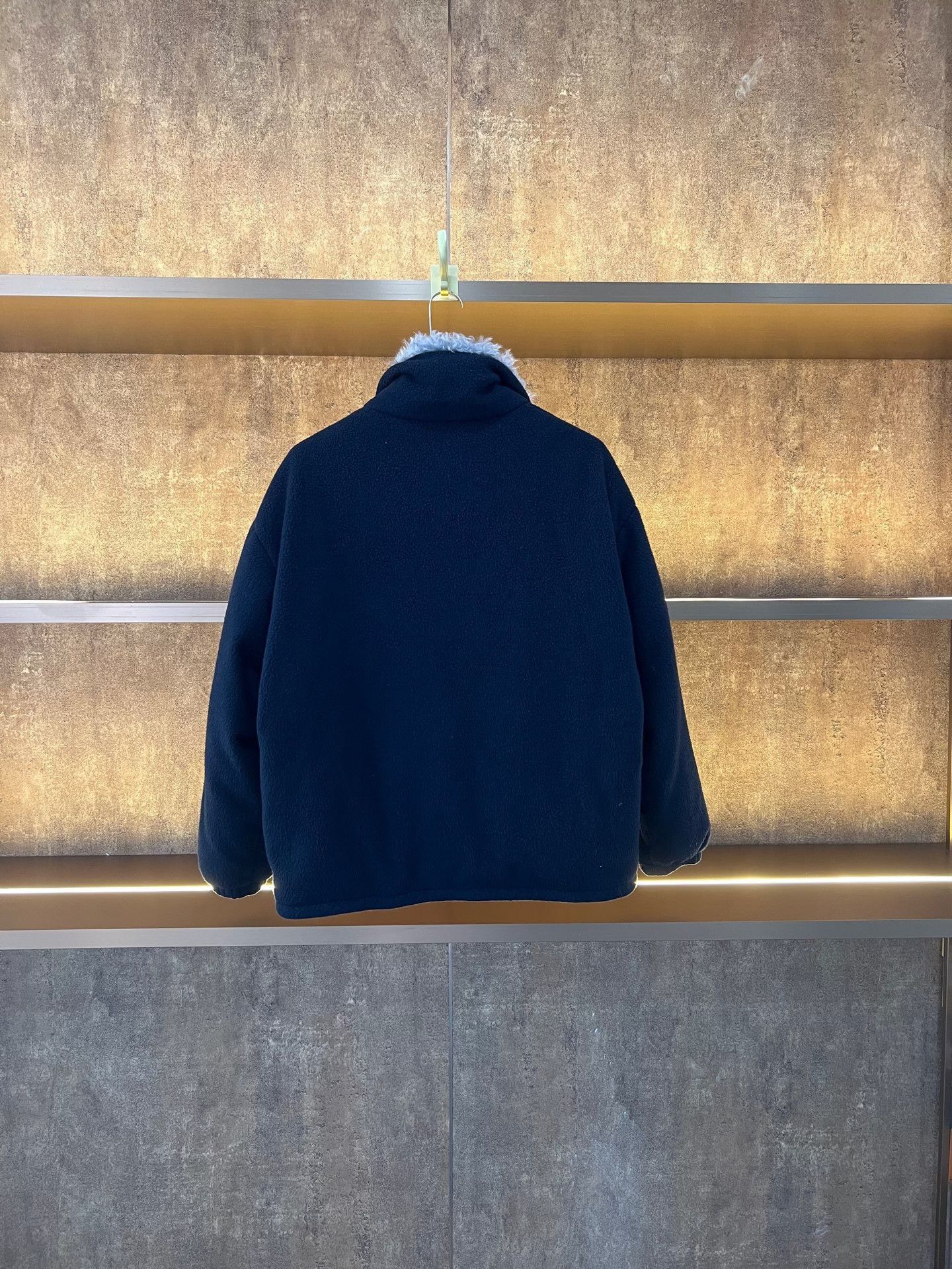 Miu Miu Miu Miu Dark Blue Fleece Fur Collar Coat Size S / US 4 / IT 40 - 2 Thumbnail