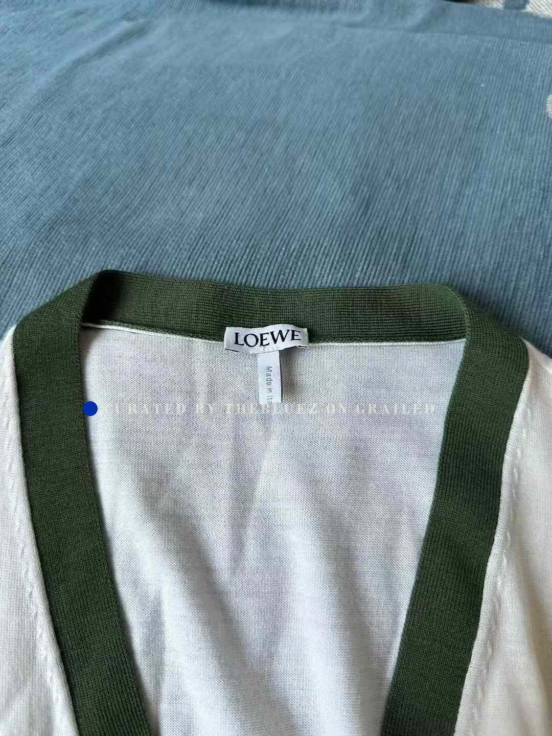 Loewe Loewe White Green Thin Cardigan Size L / US 10 / IT 46 - 3 Thumbnail