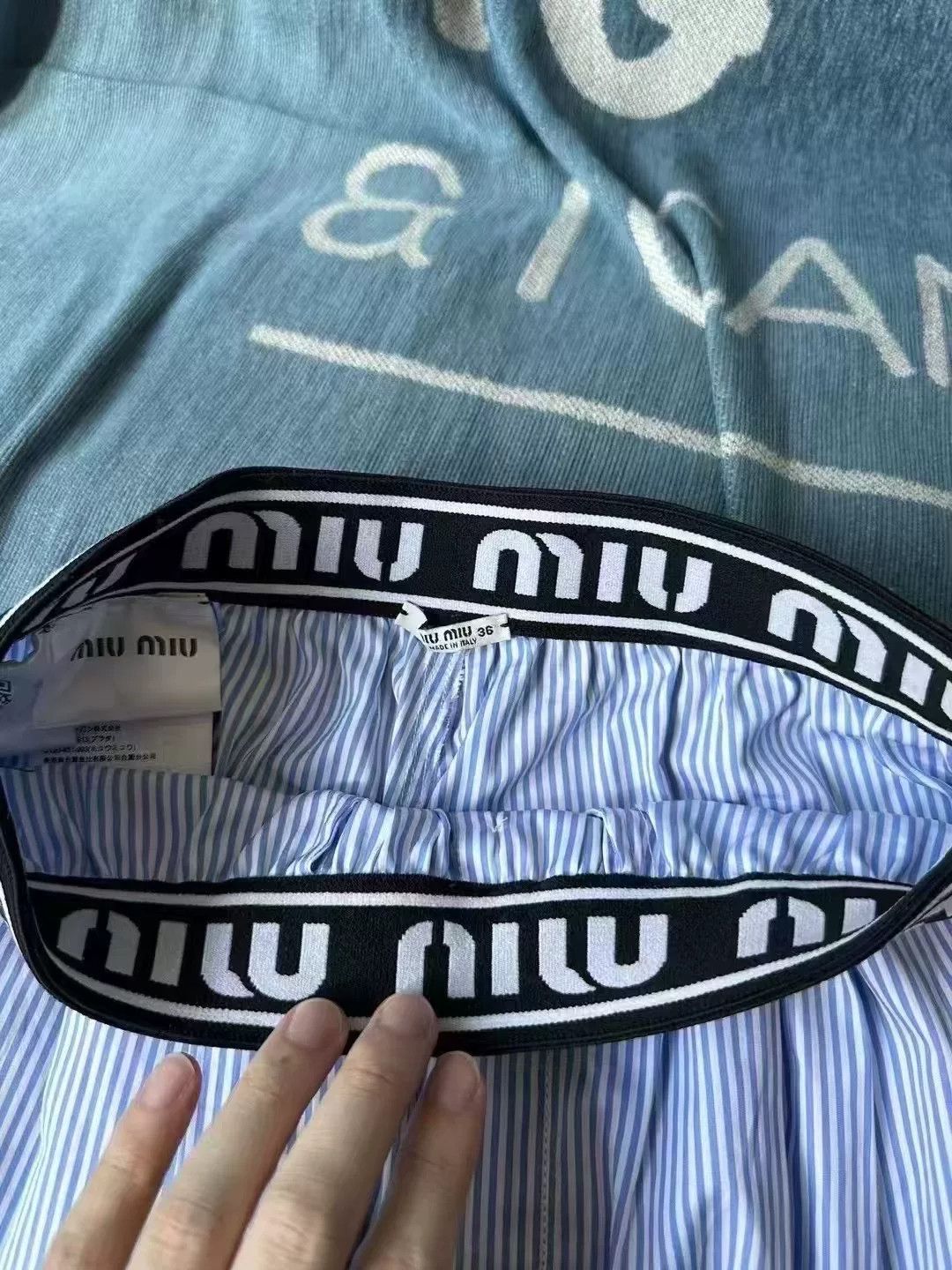 Miu Miu Miu Miu Blue White Striped Shorts Size 36" / US 14 / IT 50 - 3 Thumbnail