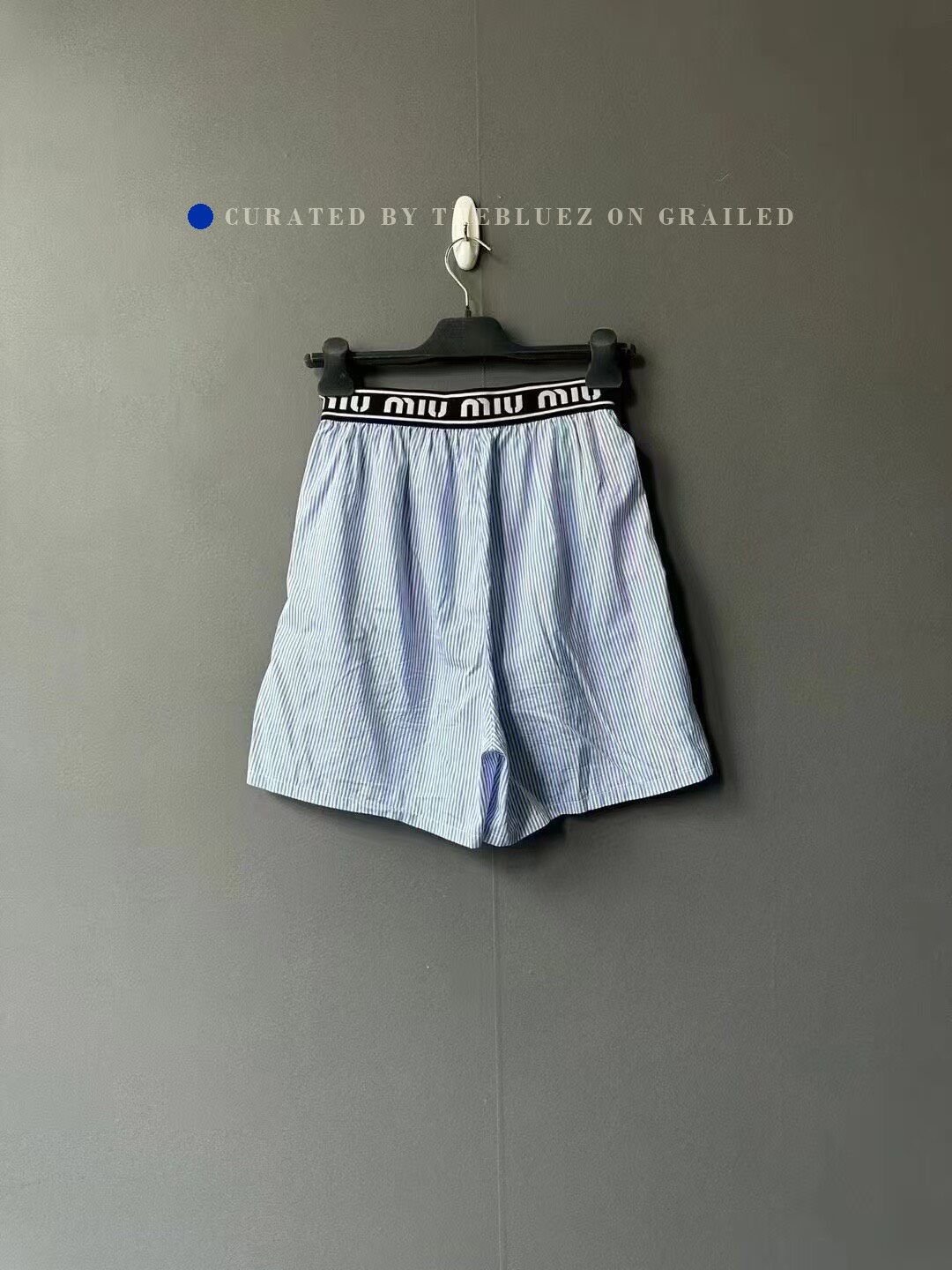Miu Miu Miu Miu Blue White Striped Shorts Size 36" / US 14 / IT 50 - 2 Thumbnail