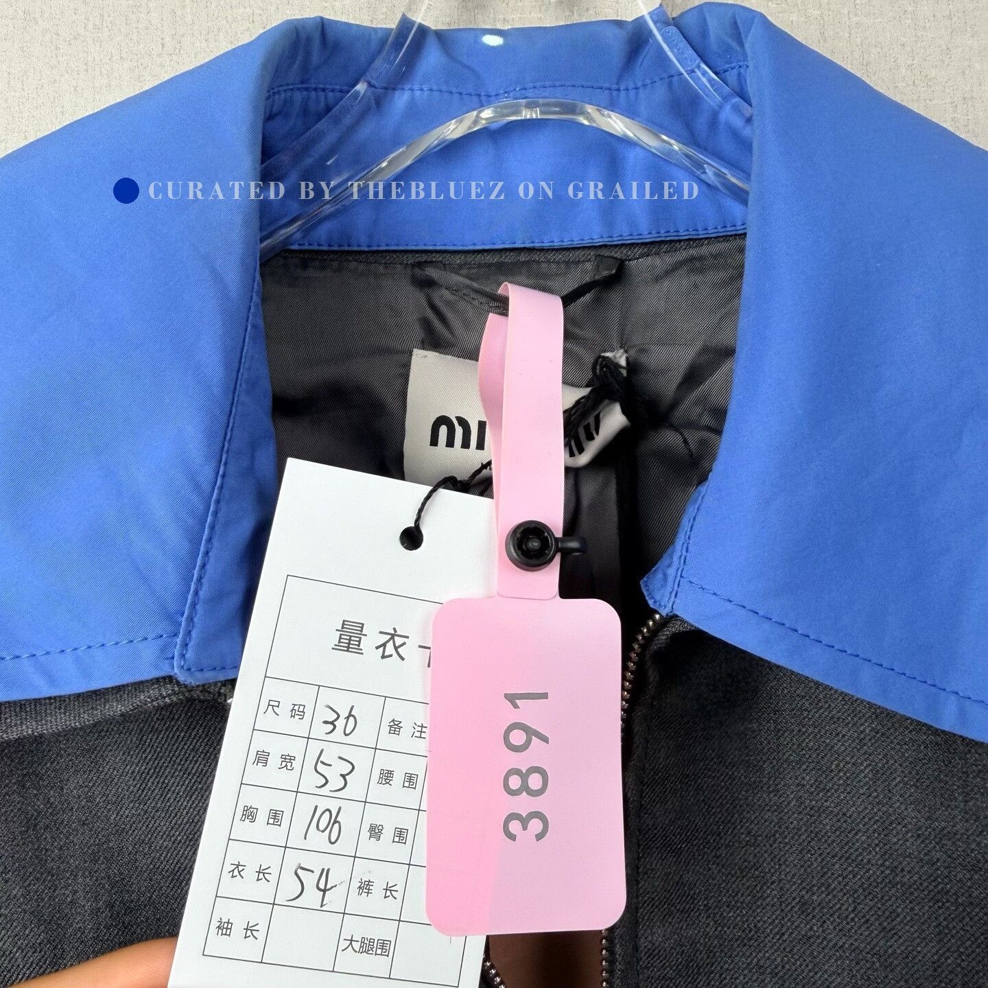Miu Miu Miu Miu Blue-Gray Collar Wool Jacket Size XS / US 0-2 / IT 36-38 - 2 Thumbnail