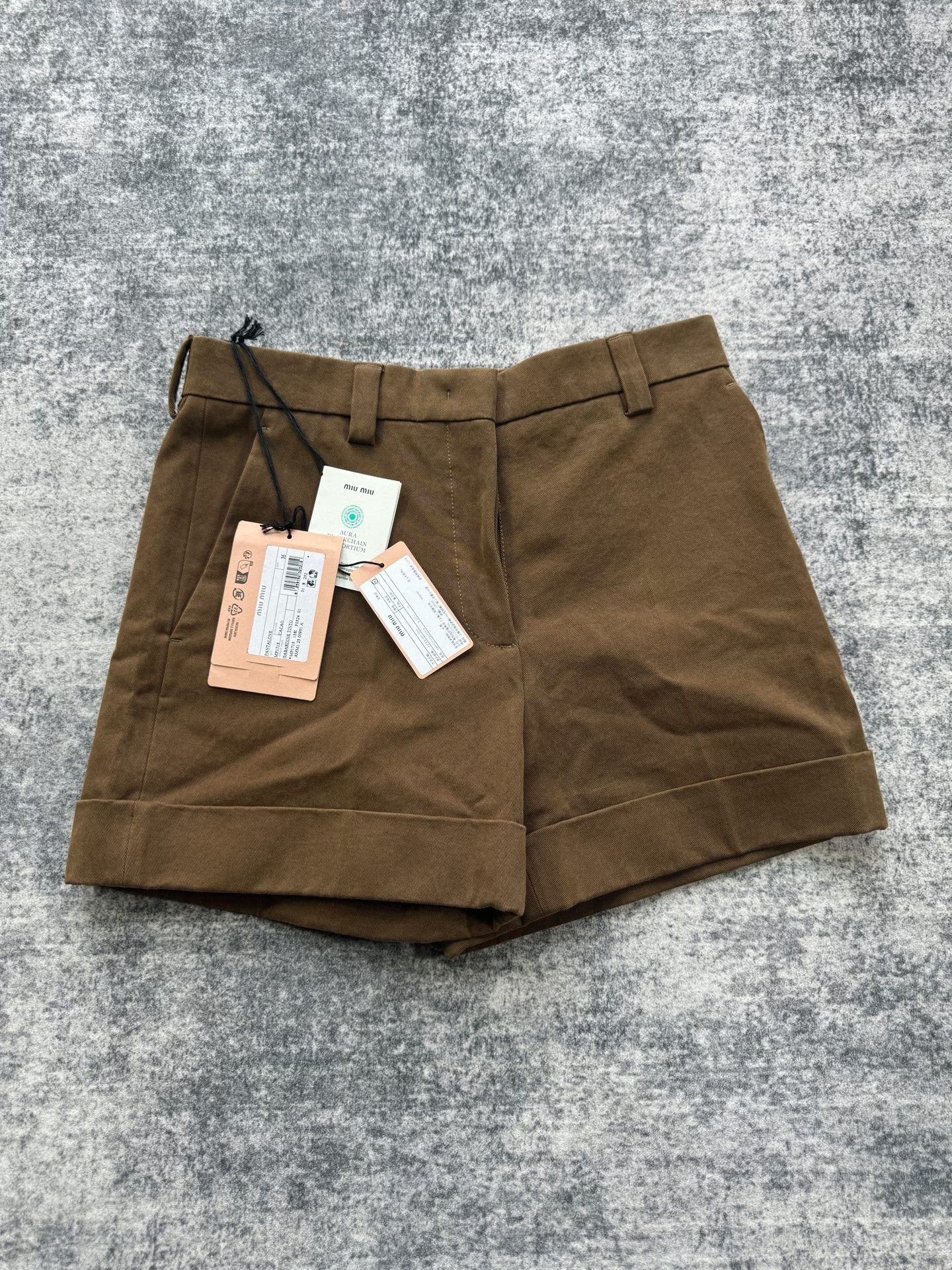 Miu Miu Miu Miu Brown Embroidered Logo Shorts Size 36" / US 14 / IT 50 - 2 Thumbnail