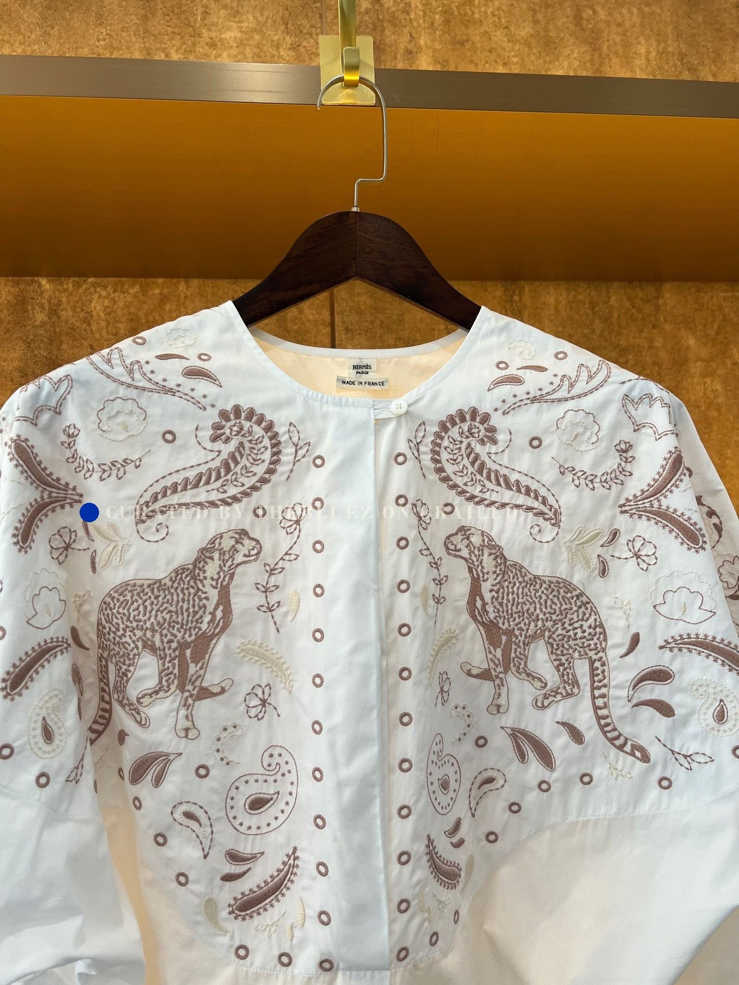 Hermes Hermes Heavy Embroidery Waist-Cinched Shirt Size XXS / US 00 / IT 34 - 3 Thumbnail