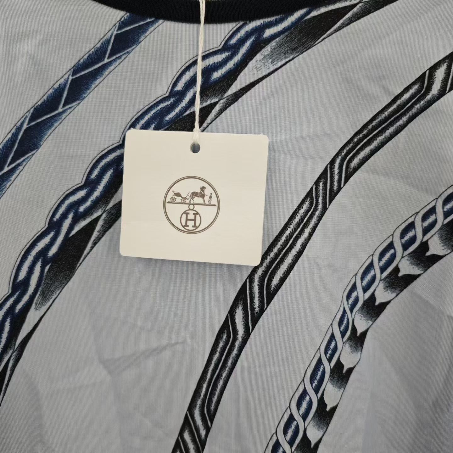 Hermes Hermes Blue Rope Pattern Spliced Vest Size XXS / US 00 / IT 34 - 3 Thumbnail