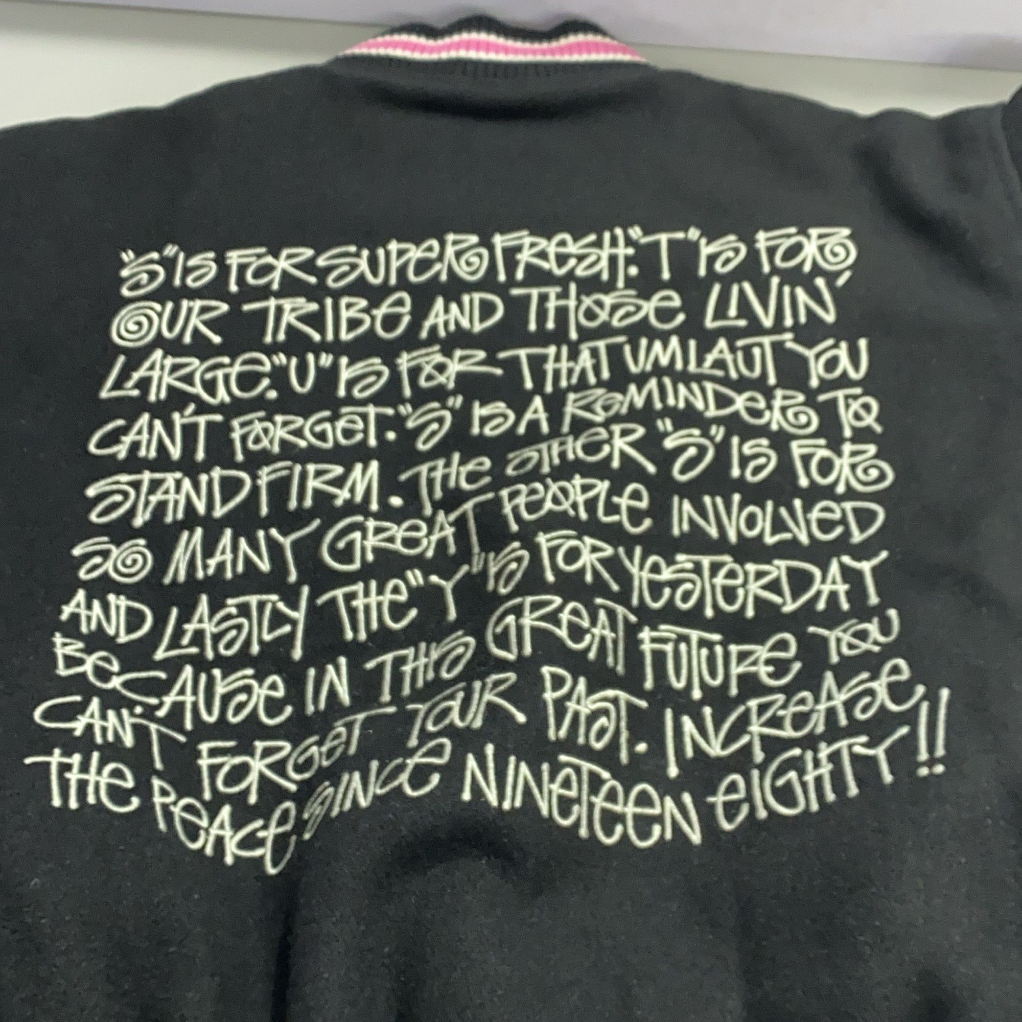 Stussy Stussy Graffiti Embroidery Varsity Jacket Size M Size US M / EU 48-50 / 2 - 5 Thumbnail