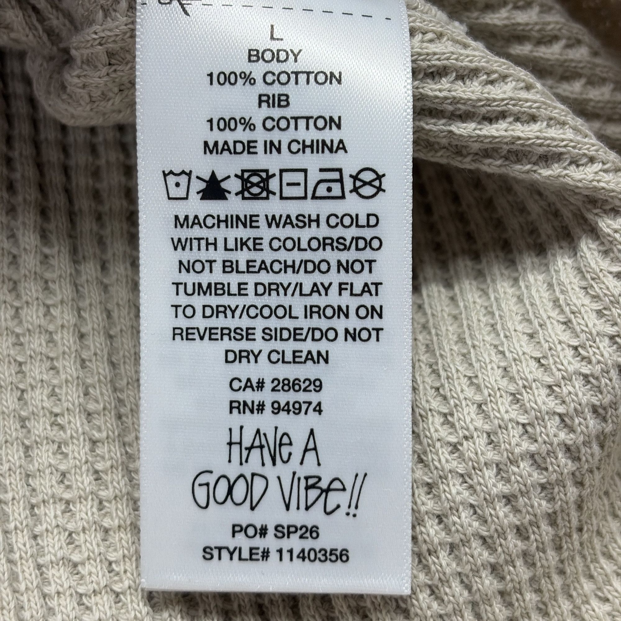 Stussy Stussy Waffle Knit Long Sleeve T-Shirt Size L Size US L / EU 52-54 / 3 - 3 Thumbnail