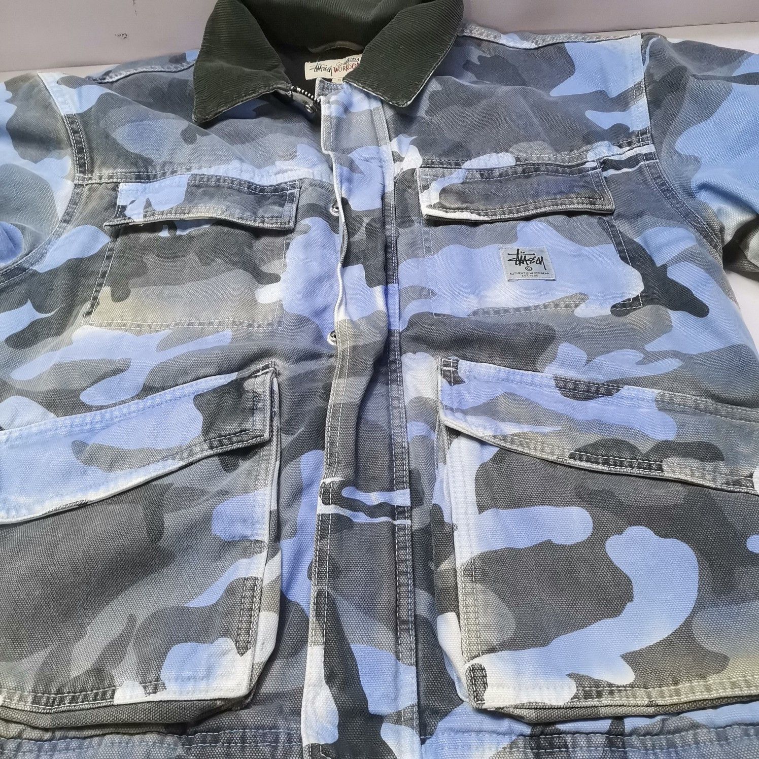 Stussy Stüssy Blue Camo Shop Jacket Size S Size US S / EU 44-46 / 1 - 12 Thumbnail
