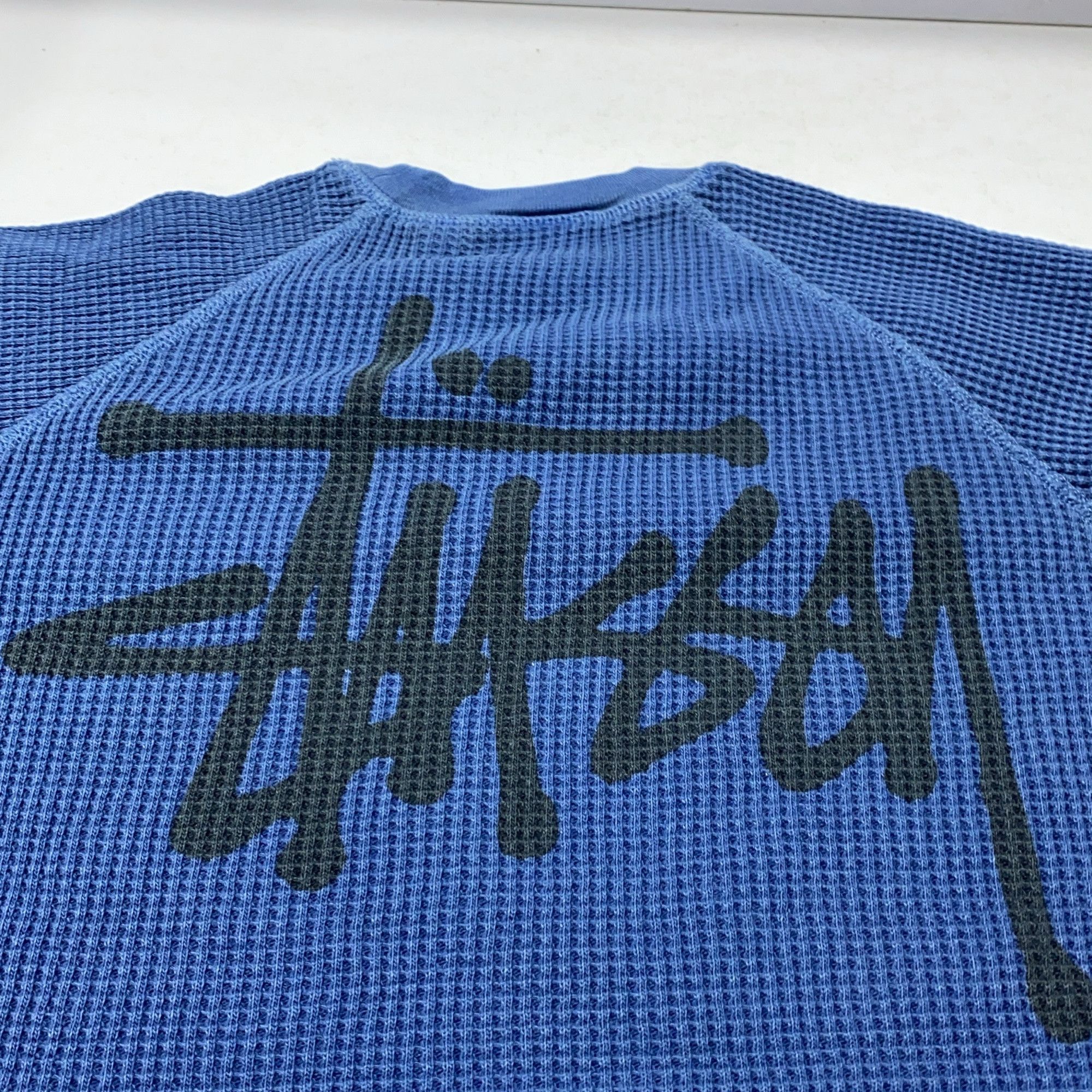 Stussy Stussy Logo Waffle Knit Long Sleeve T-Shirt XS Size US XS / EU 42 / 0 - 6 Thumbnail