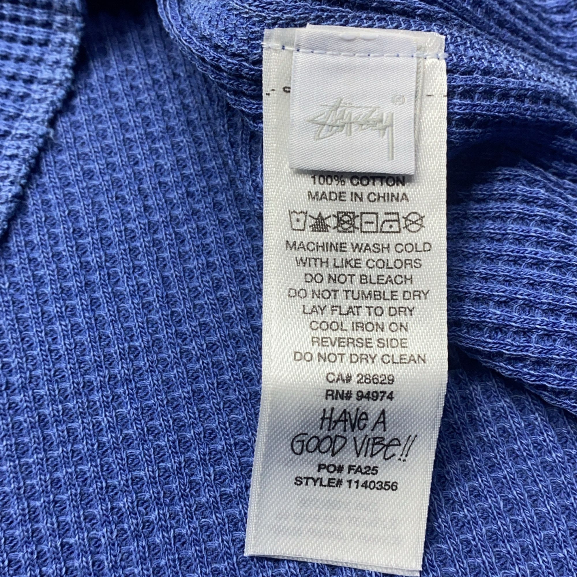 Stussy Stussy Logo Waffle Knit Long Sleeve T-Shirt XS Size US XS / EU 42 / 0 - 5 Thumbnail