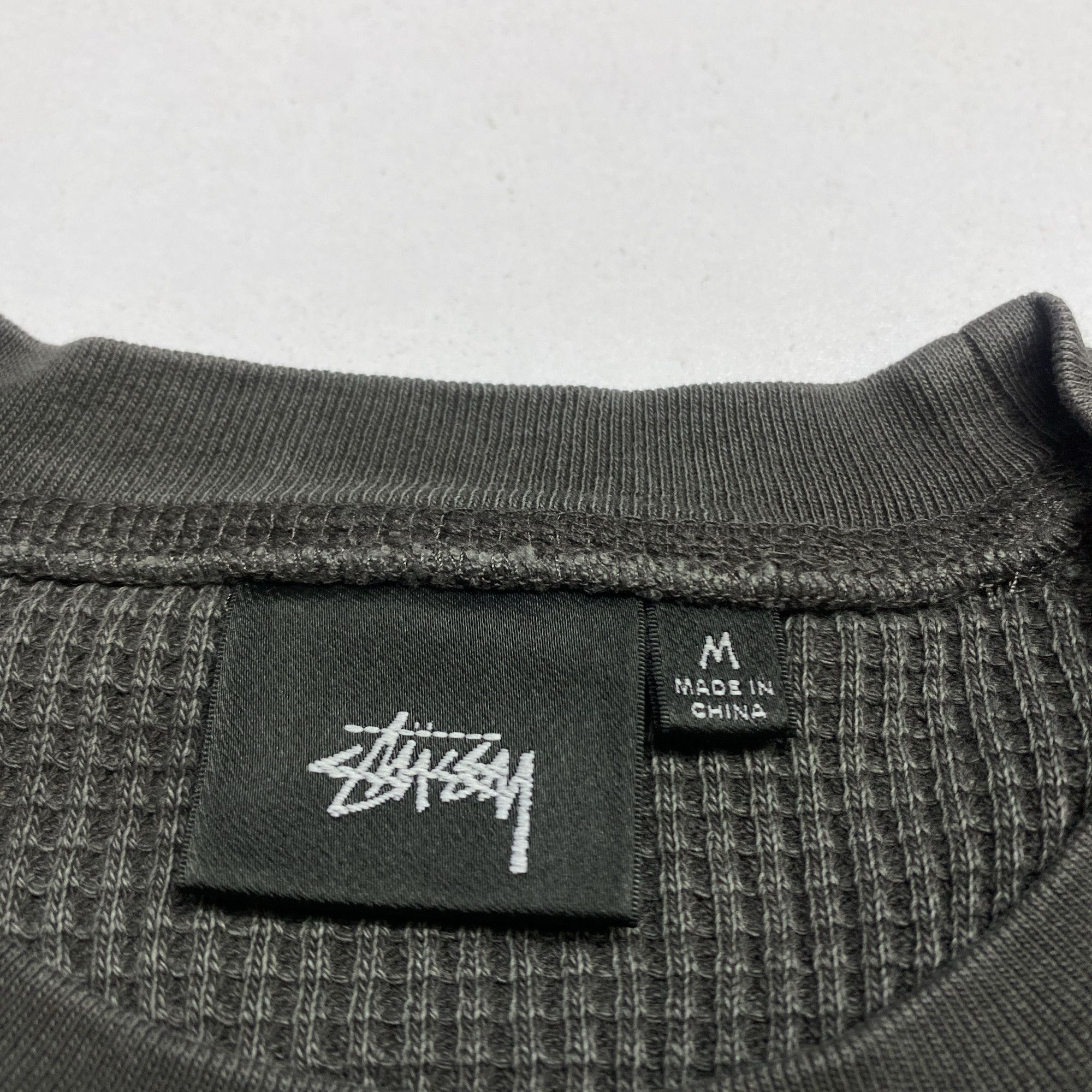 Stussy Stussy Waffle Knit Logo Long Sleeve T-Shirt Size M Size US M / EU 48-50 / 2 - 4 Thumbnail