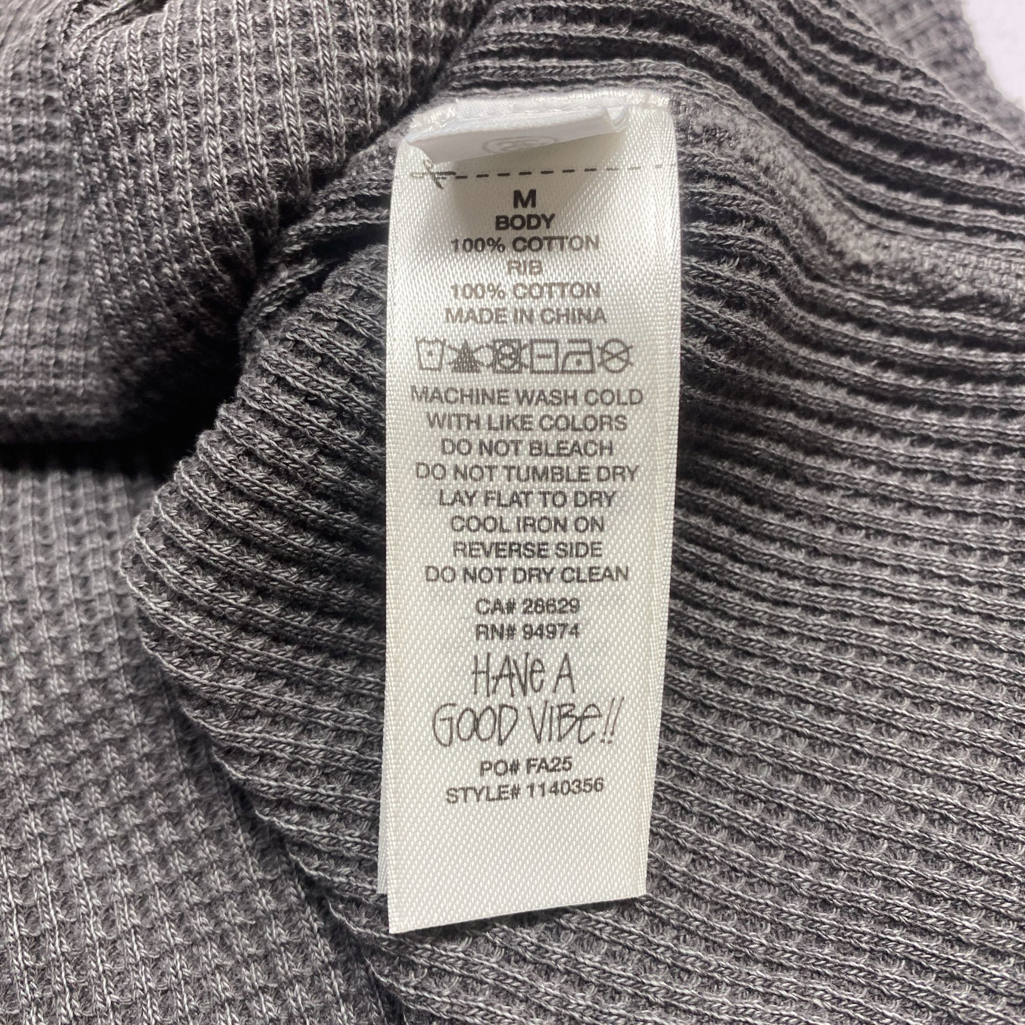 Stussy Stussy Waffle Knit Logo Long Sleeve T-Shirt Size M Size US M / EU 48-50 / 2 - 3 Thumbnail
