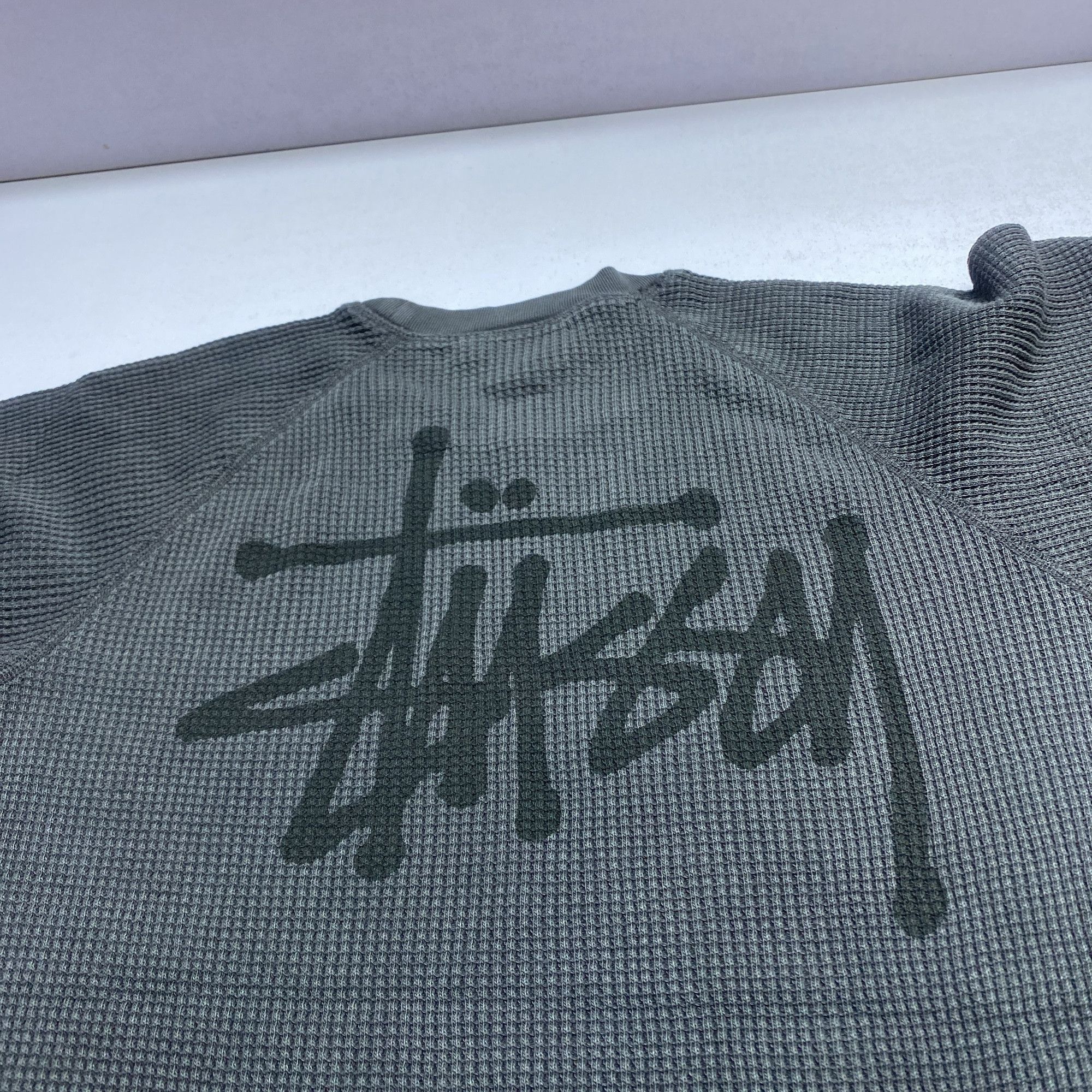 Stussy Stussy Waffle Knit Logo Long Sleeve T-Shirt Size M Size US M / EU 48-50 / 2 - 5 Thumbnail