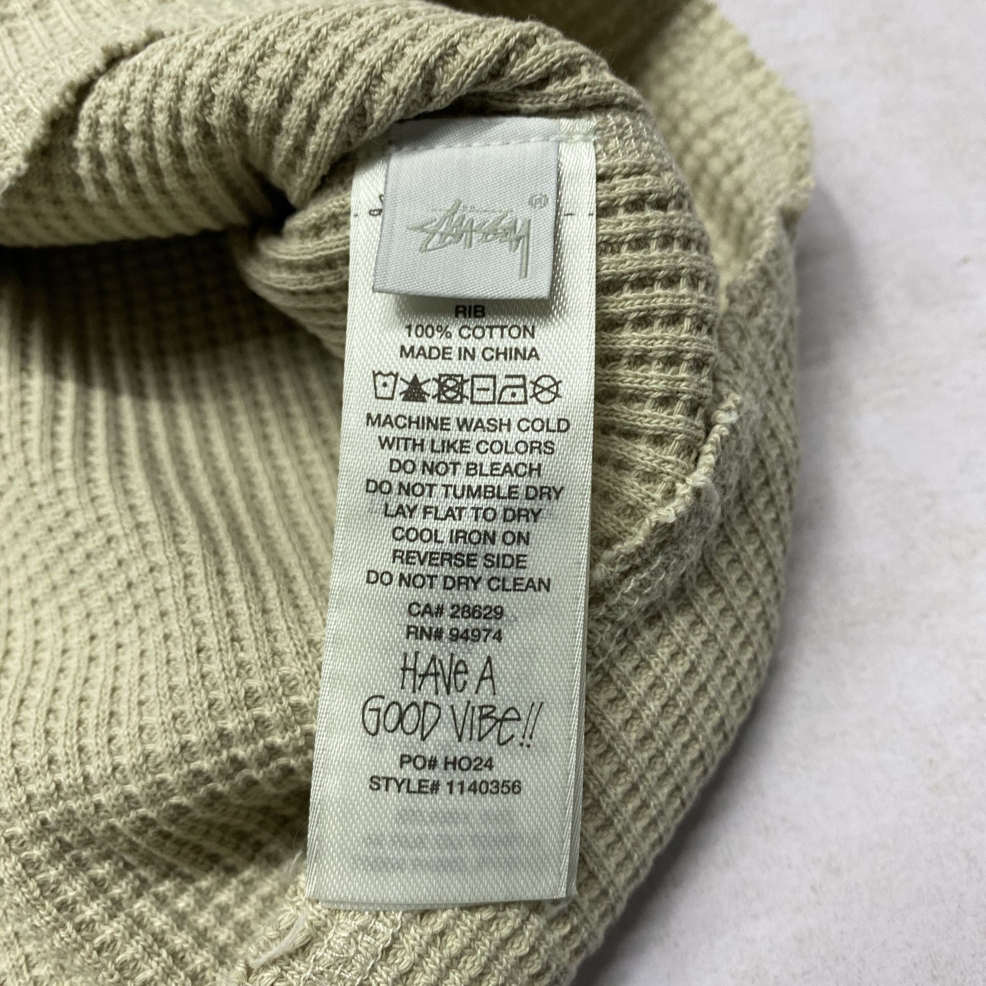Stussy Stussy Waffle Knit Logo Long Sleeve T-Shirt Size M Size US M / EU 48-50 / 2 - 5 Thumbnail