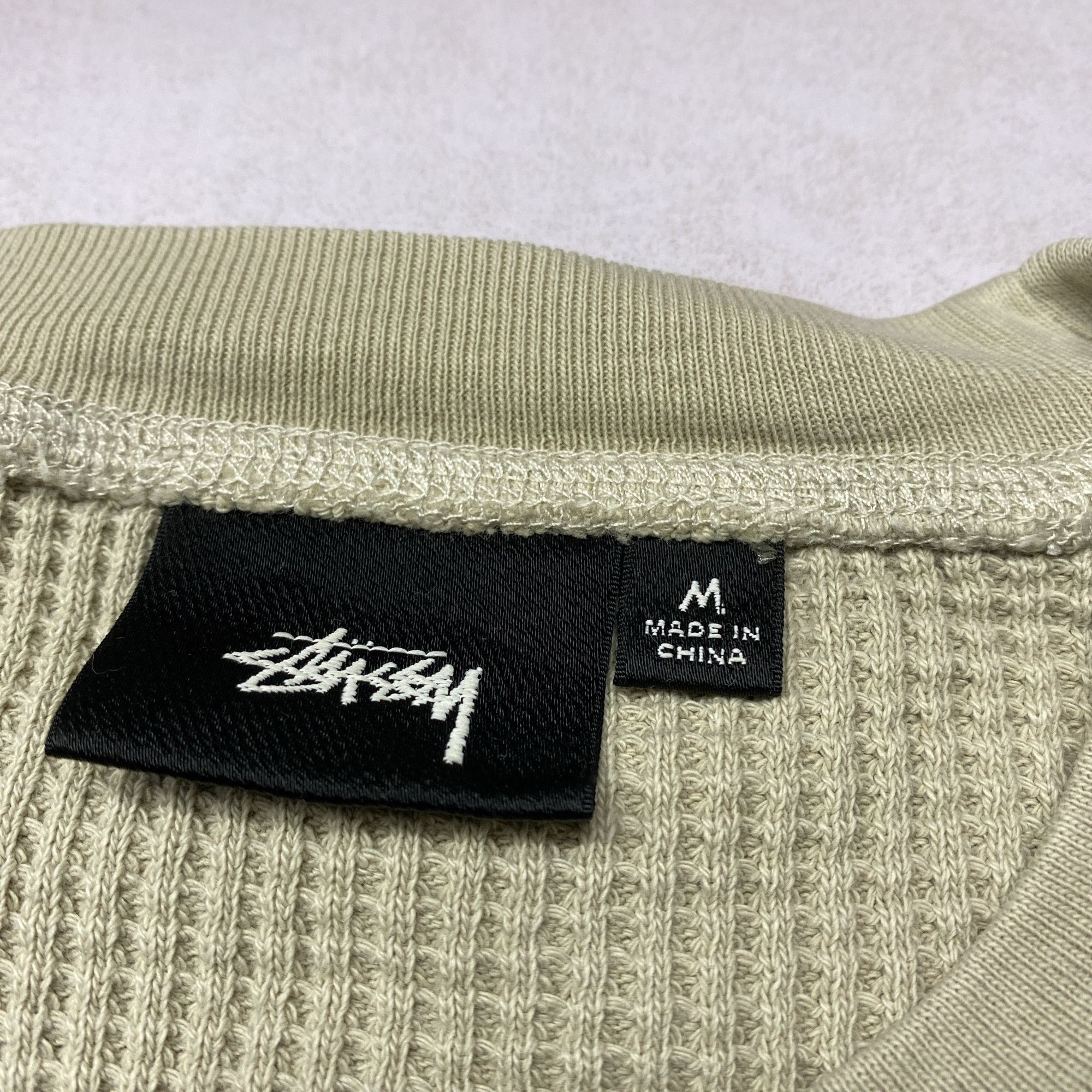 Stussy Stussy Waffle Knit Logo Long Sleeve T-Shirt Size M Size US M / EU 48-50 / 2 - 3 Thumbnail