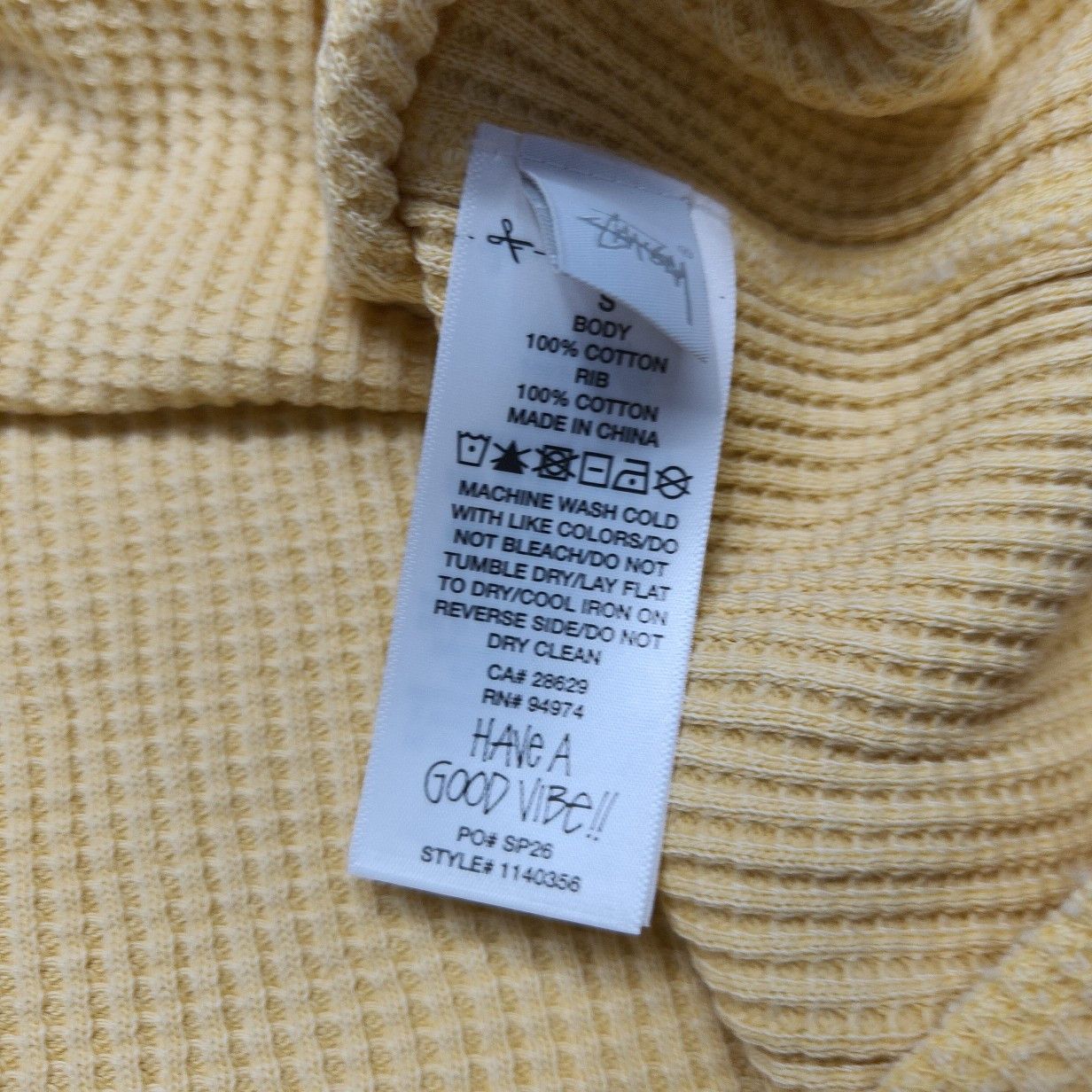 Stussy Stussy Logo Waffle Knit Long Sleeve Size S Size US S / EU 44-46 / 1 - 6 Thumbnail