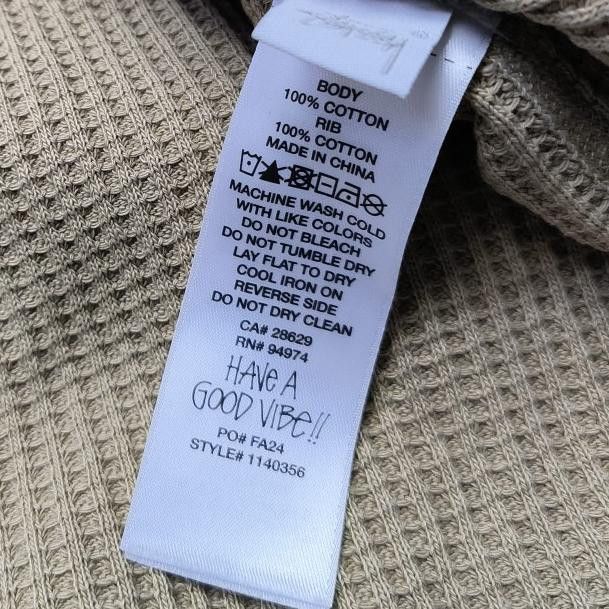 Stussy Stüssy Waffle Knit Logo Long Sleeve T-Shirt Size XL Size US XL / EU 56 / 4 - 11 Thumbnail