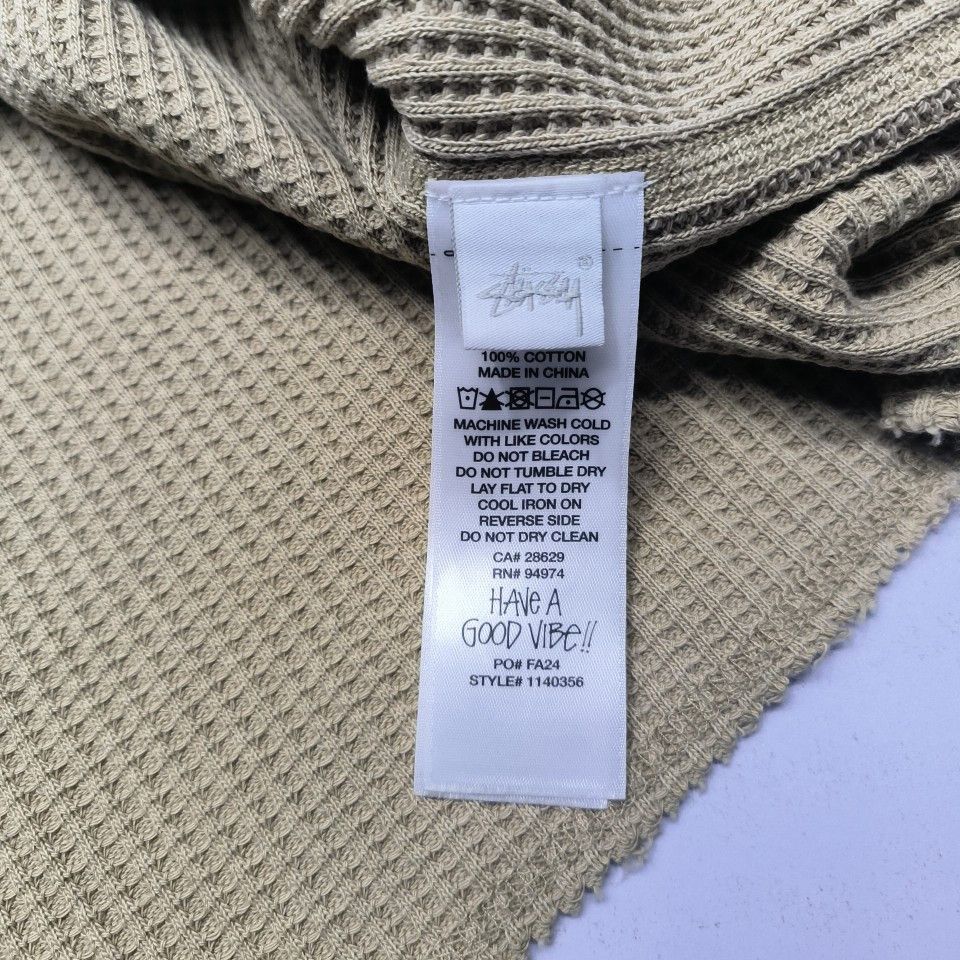 Stussy Stüssy Waffle Knit Logo Long Sleeve T-Shirt Size XL Size US XL / EU 56 / 4 - 15 Thumbnail