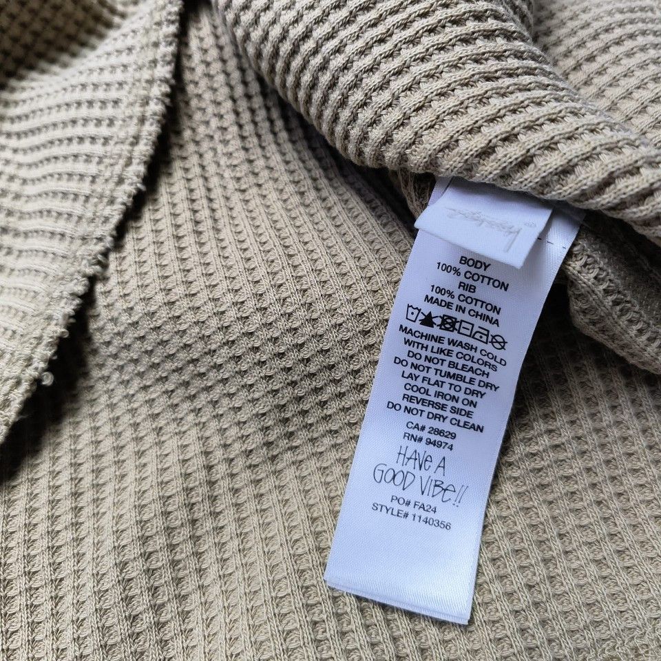 Stussy Stüssy Waffle Knit Logo Long Sleeve T-Shirt Size XL Size US XL / EU 56 / 4 - 8 Thumbnail