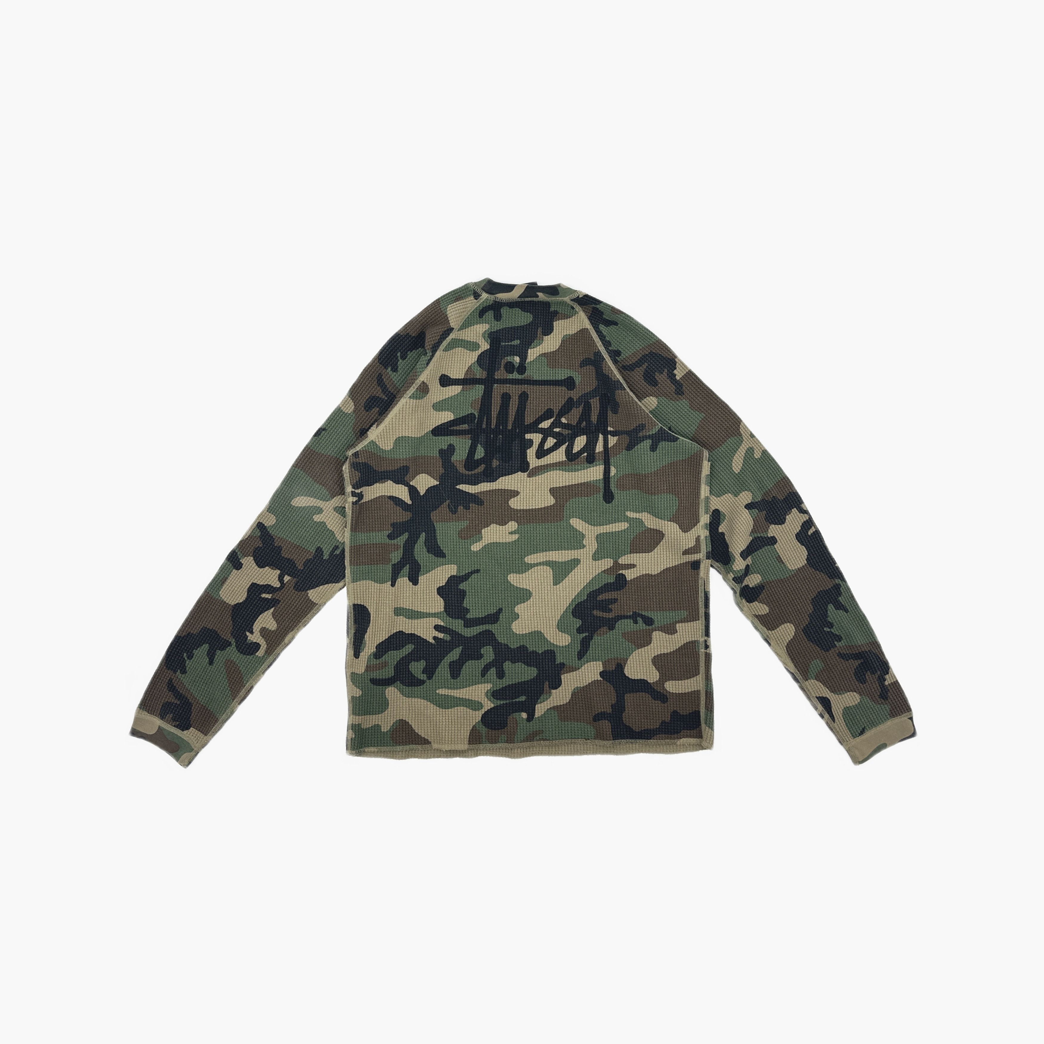 Stussy Stussy Camo Waffle Long Sleeve Size L Size US L / EU 52-54 / 3 - 2 Thumbnail