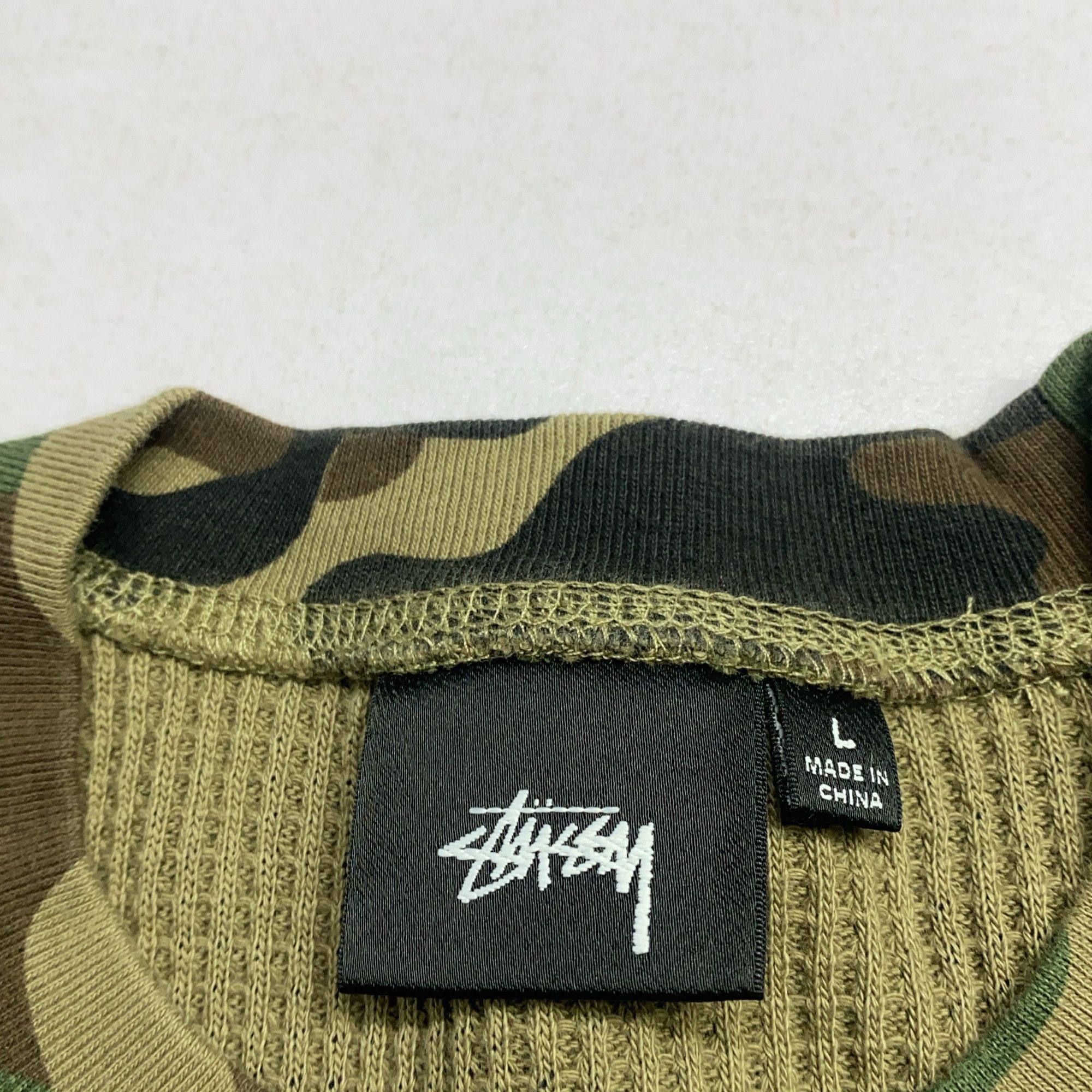 Stussy Stussy Camo Waffle Long Sleeve Size L Size US L / EU 52-54 / 3 - 3 Thumbnail
