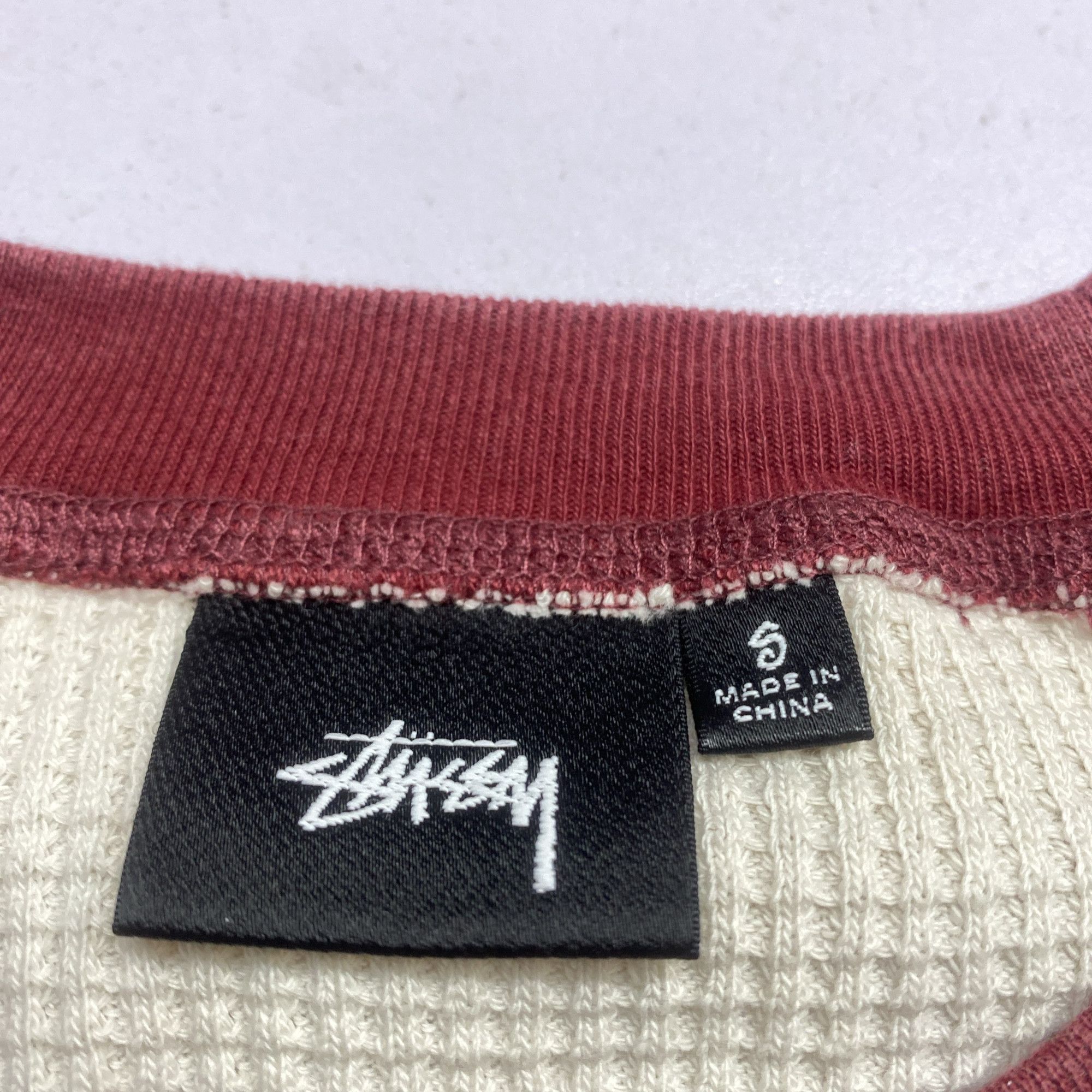 Stussy Stussy Two Tone Thermal Long Sleeve T-Shirt Size S Size US S / EU 44-46 / 1 - 5 Thumbnail