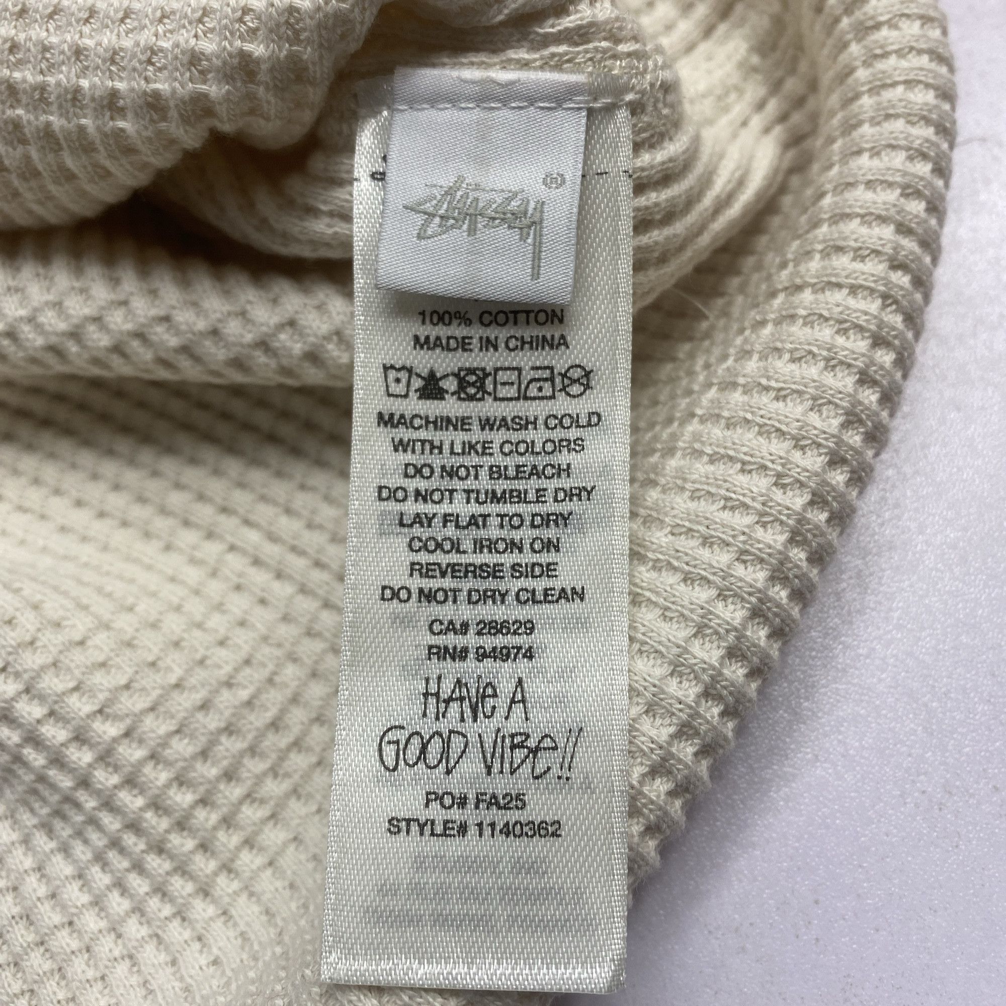 Stussy Stussy Two Tone Thermal Long Sleeve T-Shirt Size S Size US S / EU 44-46 / 1 - 6 Thumbnail