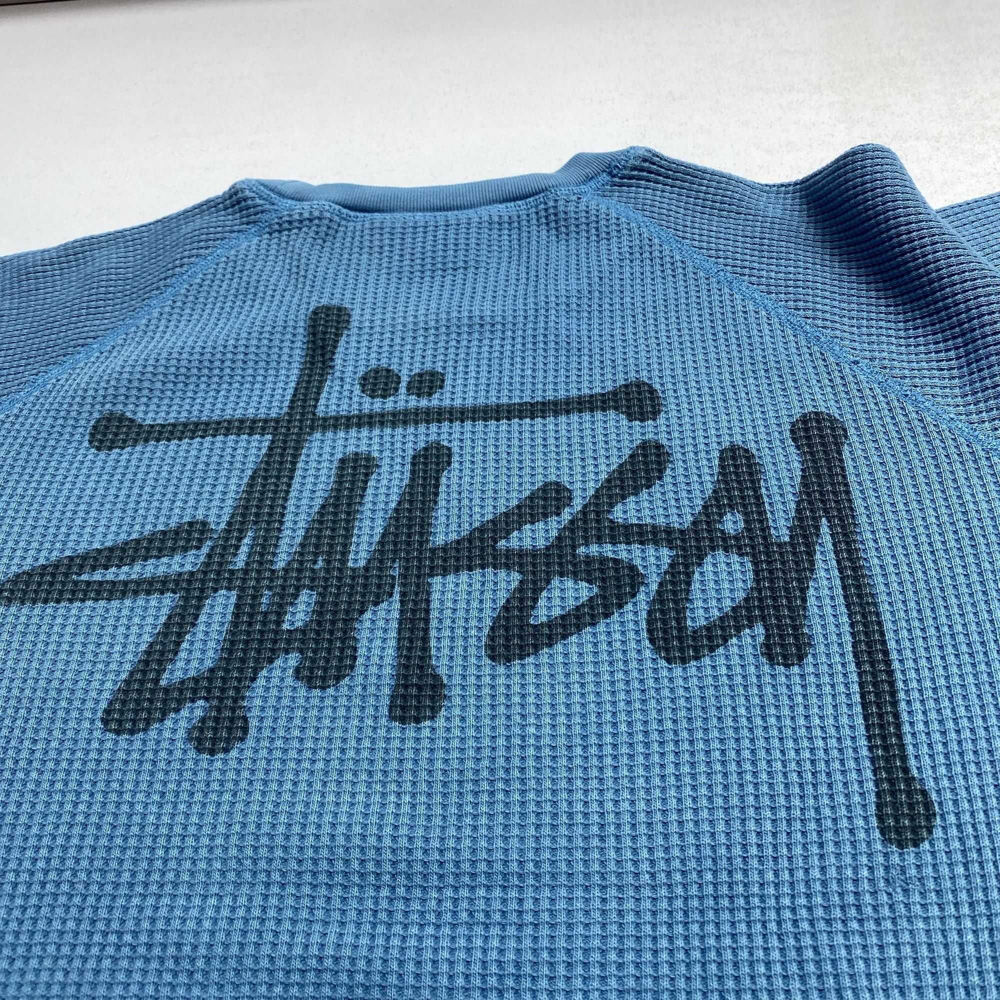 Stussy Stussy Waffle Knit Logo Long Sleeve T-Shirt Size M Size US M / EU 48-50 / 2 - 6 Thumbnail
