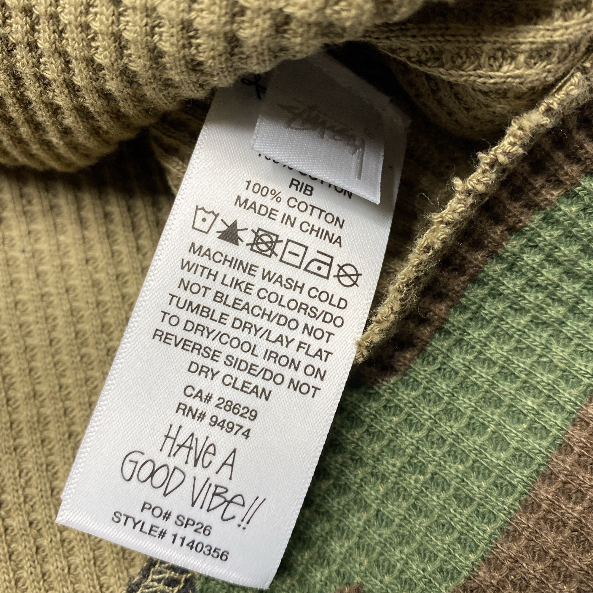 Stussy Stussy Camo Waffle Long Sleeve T-Shirt Size S Size US S / EU 44-46 / 1 - 3 Thumbnail