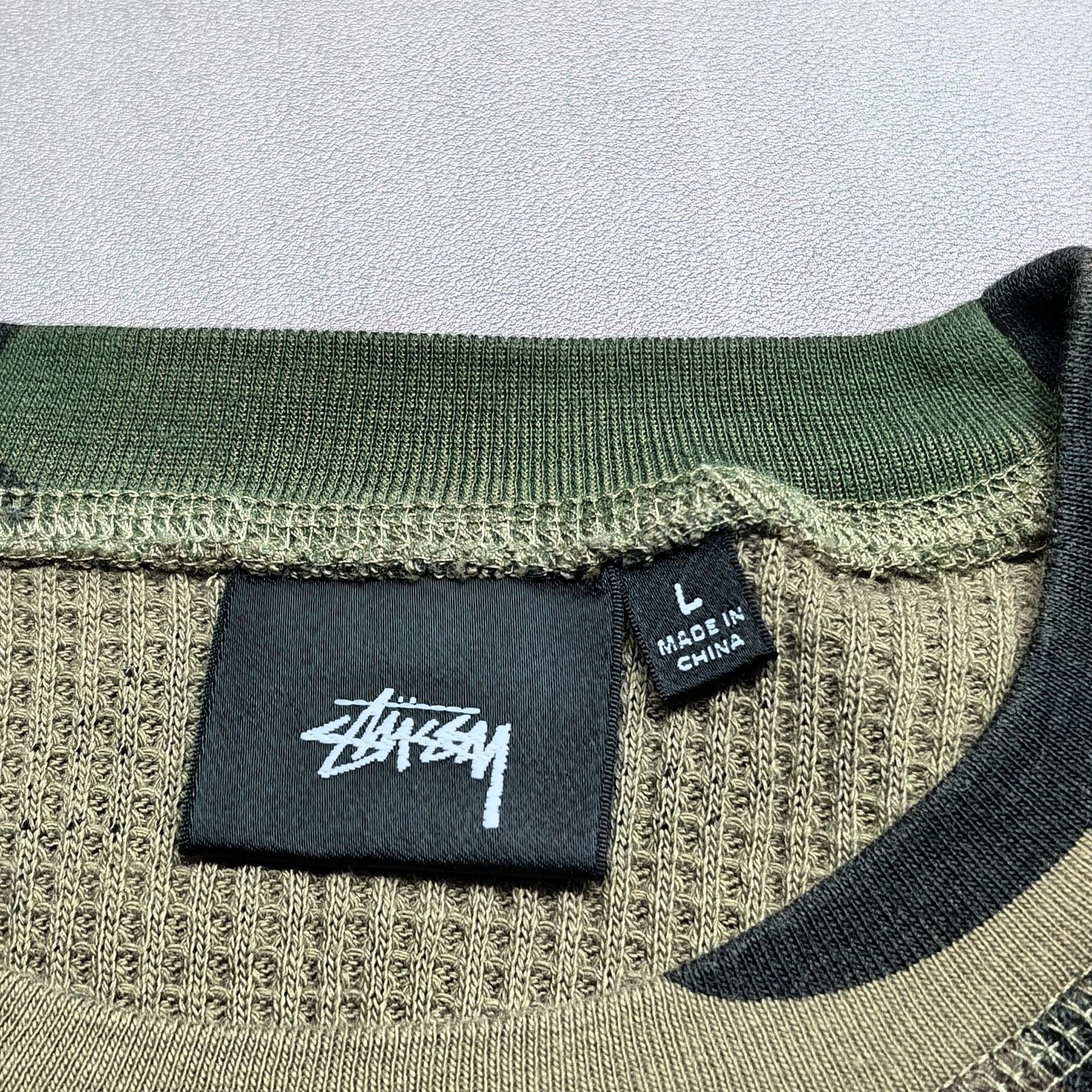 Stussy Stussy Camo Waffle Thermal Long Sleeve T-Shirt Size L Size US L / EU 52-54 / 3 - 4 Thumbnail